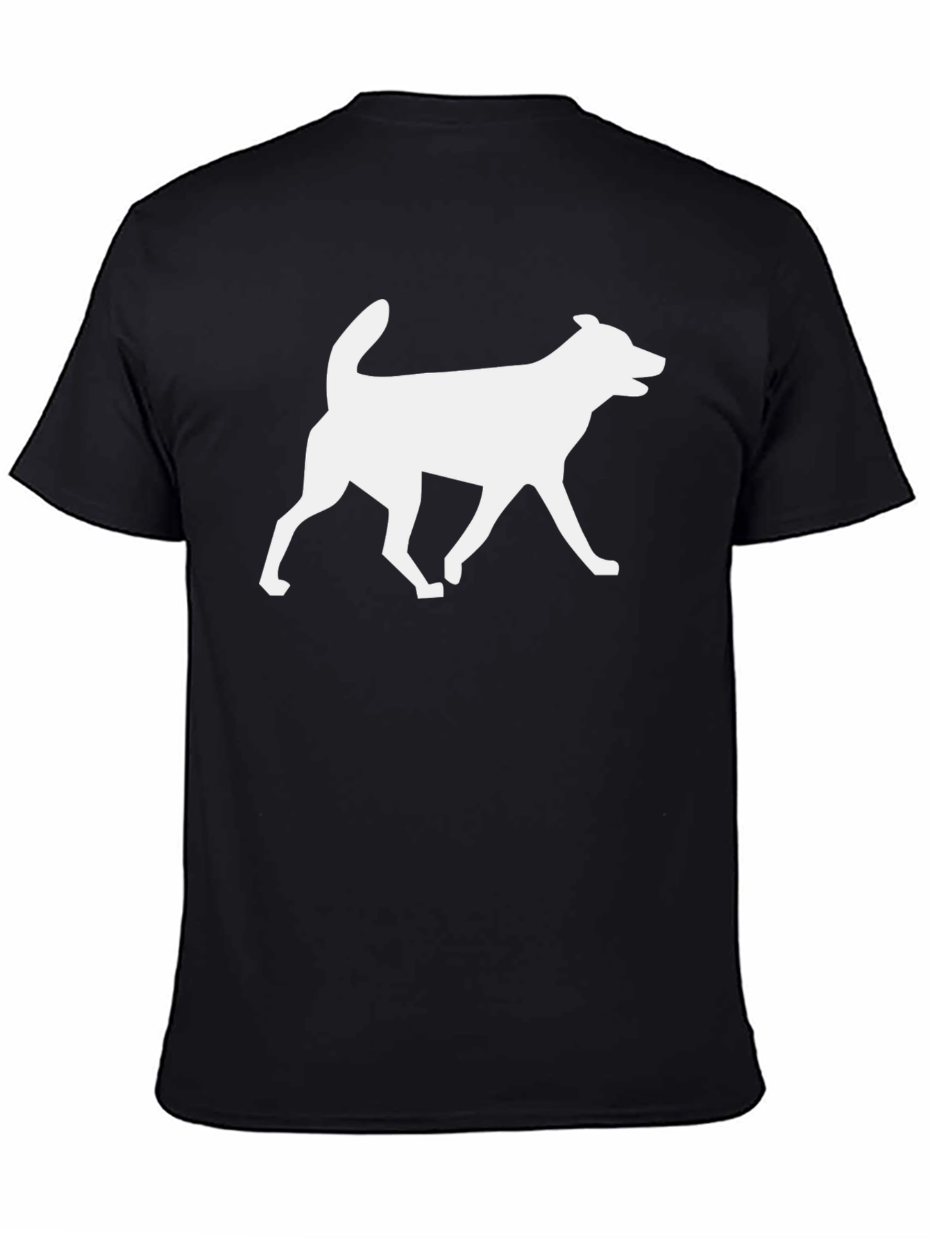 Black Dog Silhouette Graphic Tee - Black Cotton Blend view 4