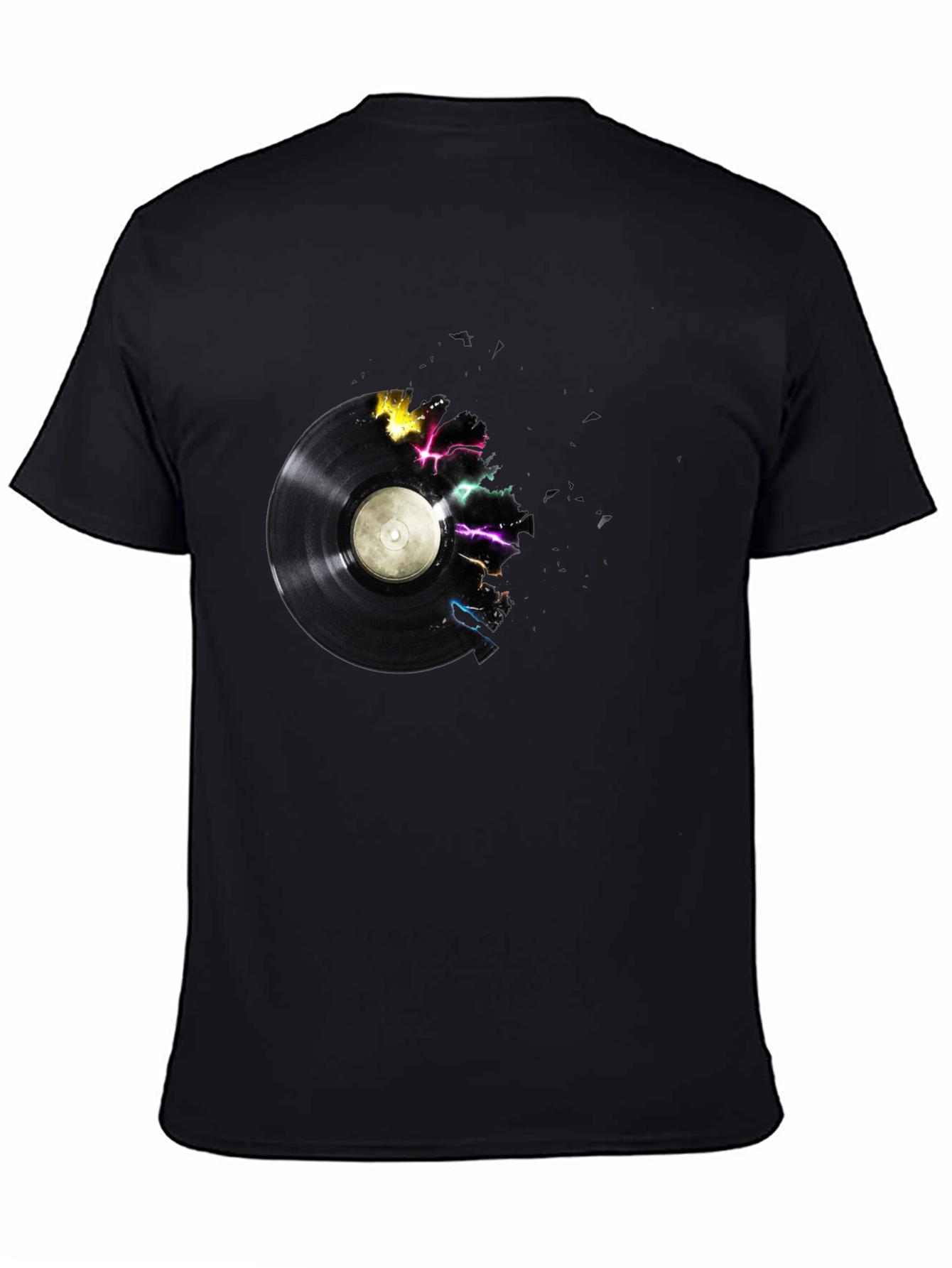 Black Vinyl Record Graphic Tee - Black view 4