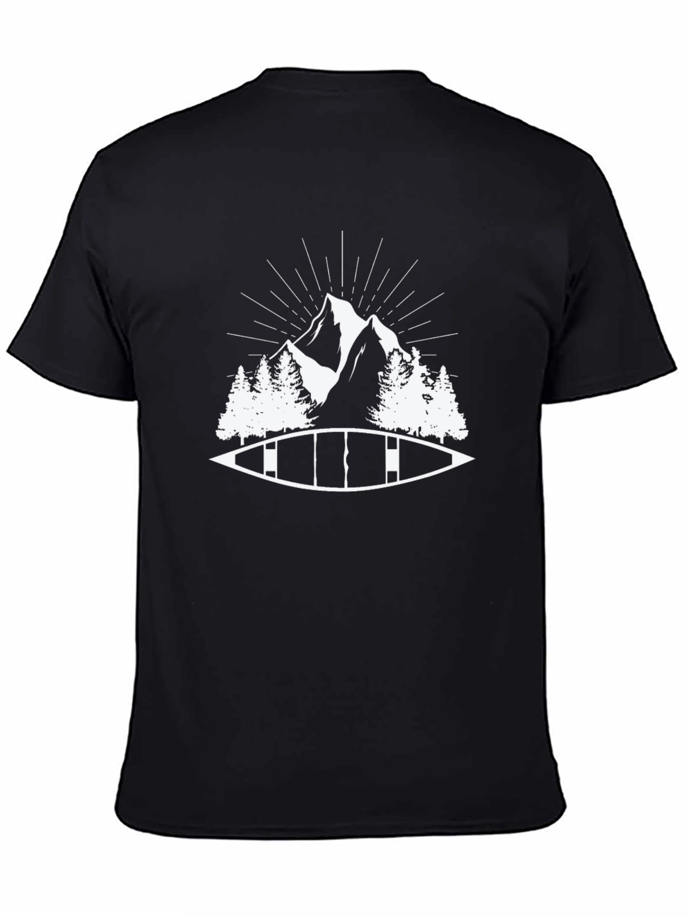 Black Canoe Mountain T-Shirt - Adventure Awaits view 4