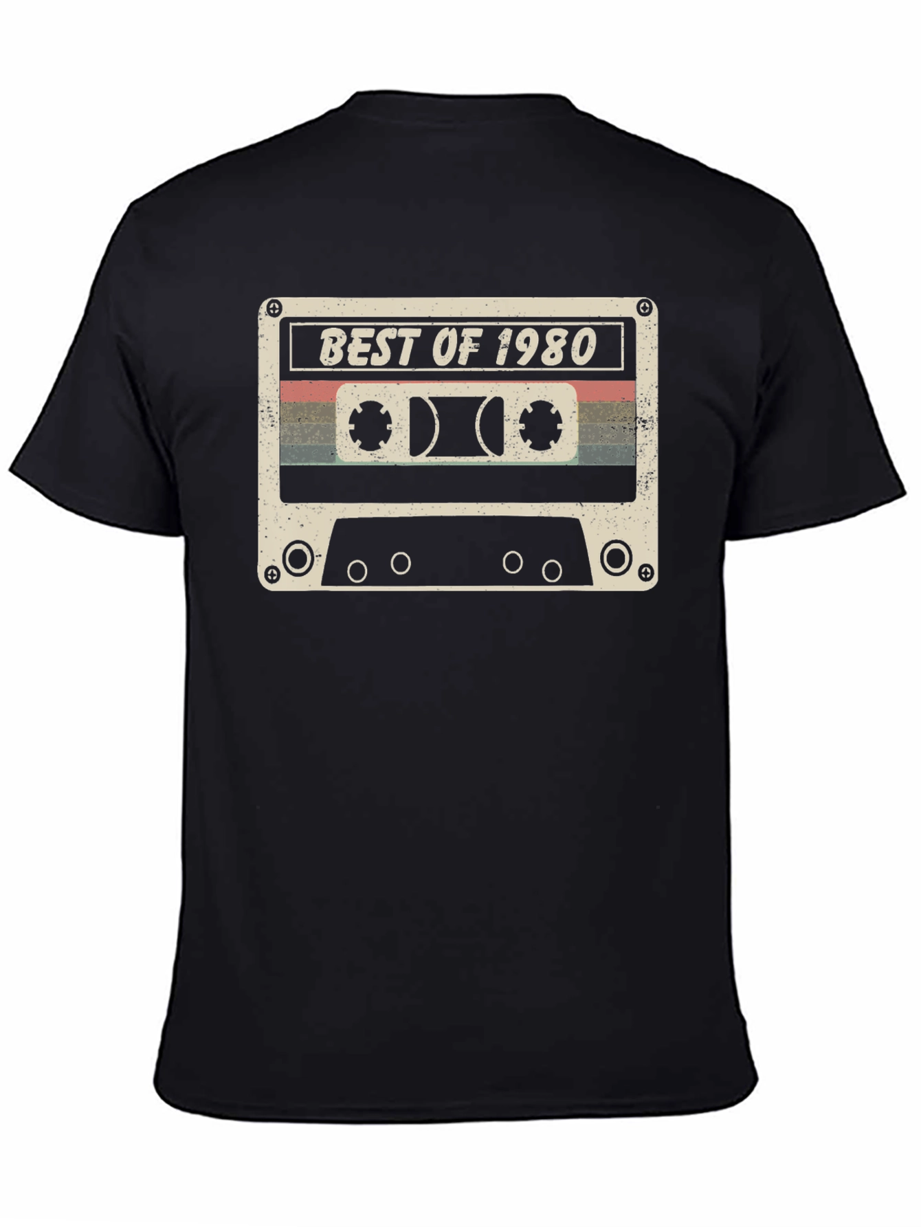 Black Best of 1980 Cassette Tape T-Shirt - Retro Style view 4