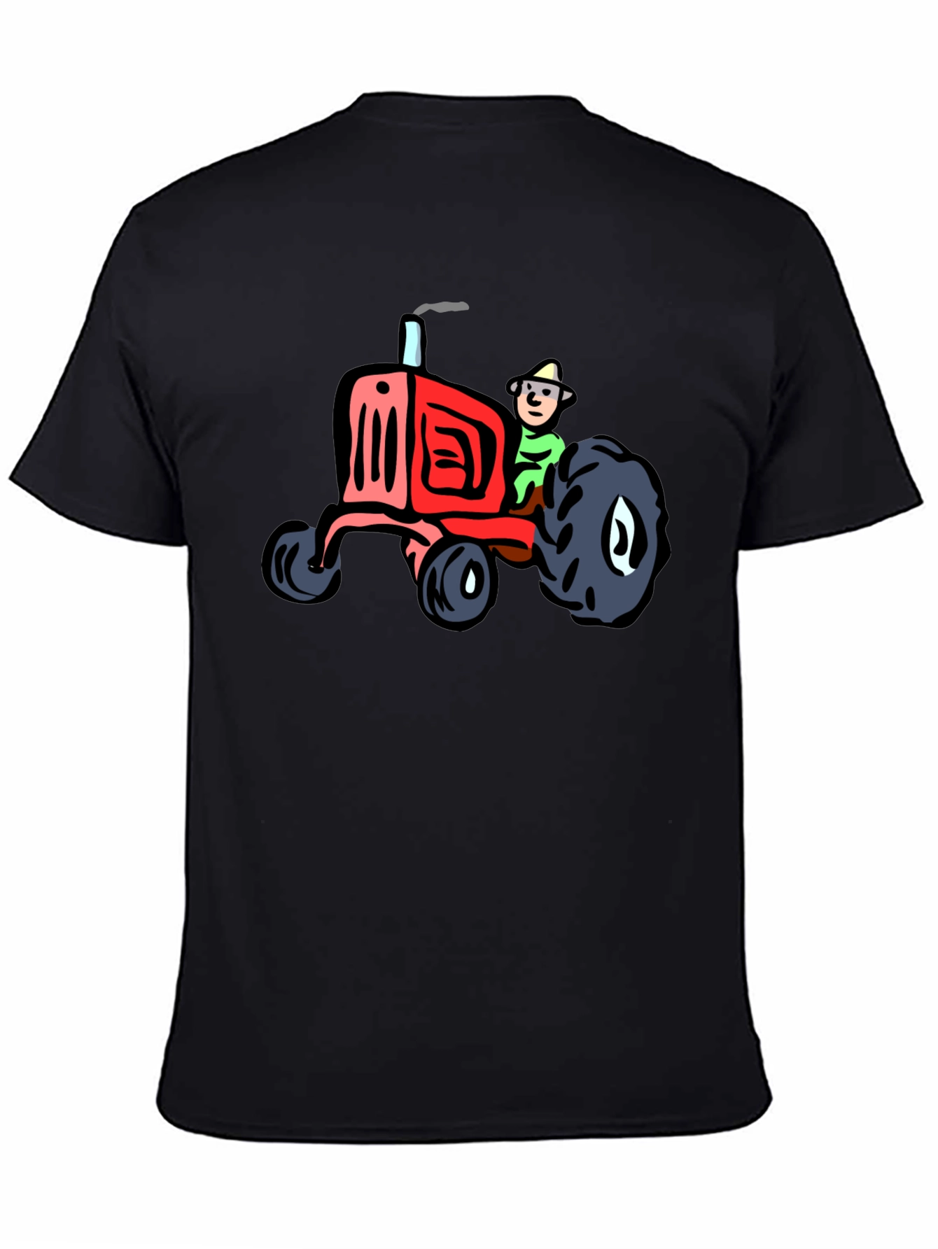 Black Cartoon Tractor T-Shirt - Quirky & Fun! view 4