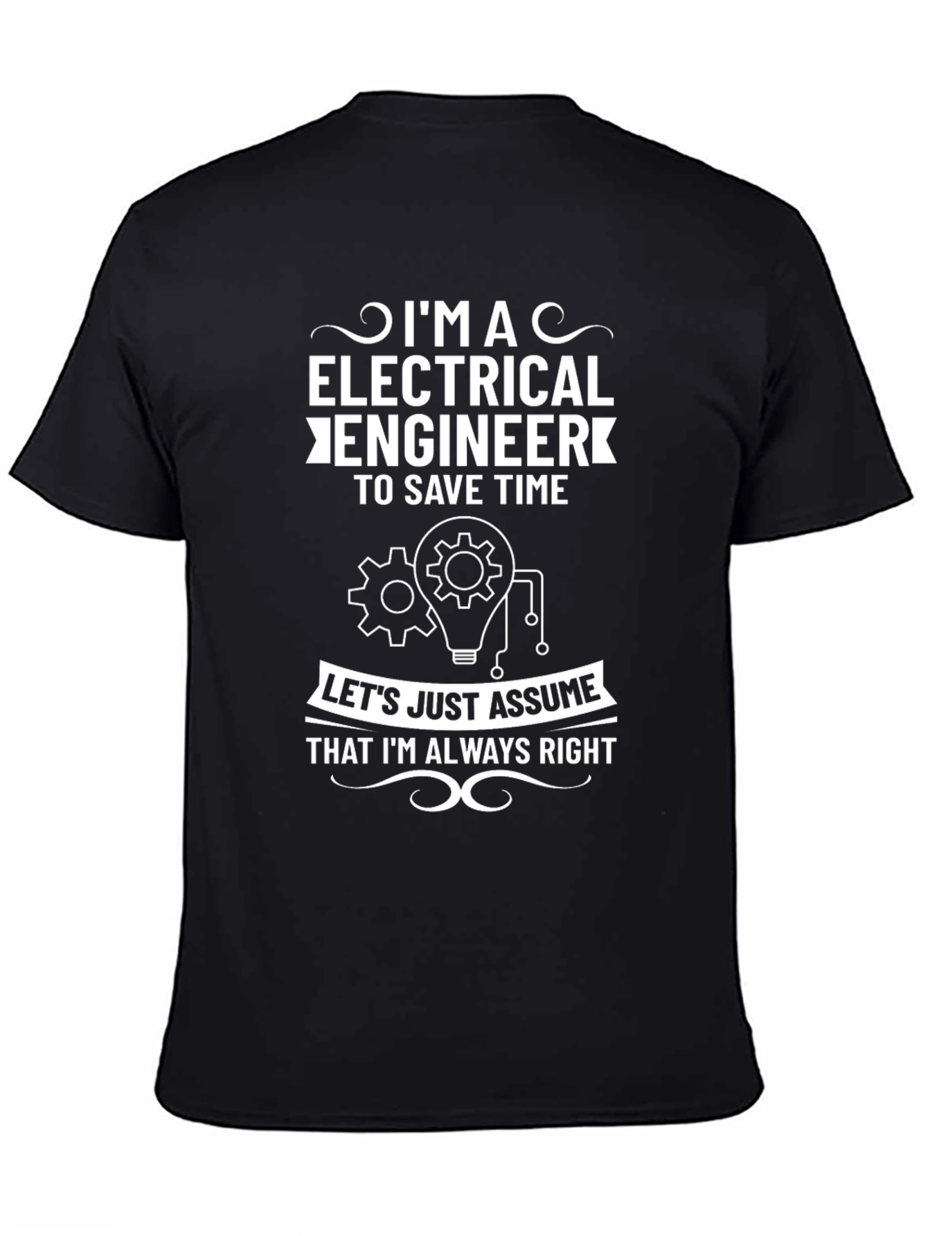 Black Electrical Engineer Graphic T-Shirt view 4