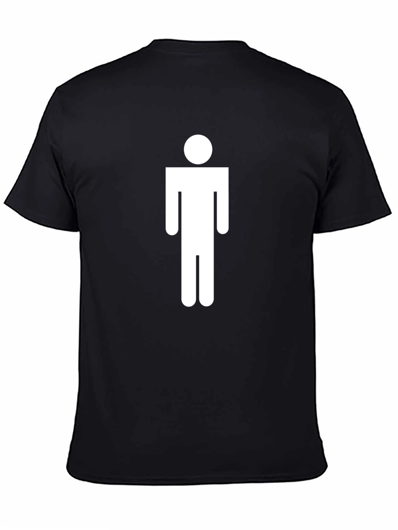 Black Minimalist Man Symbol Black Tee - Unisex view 4