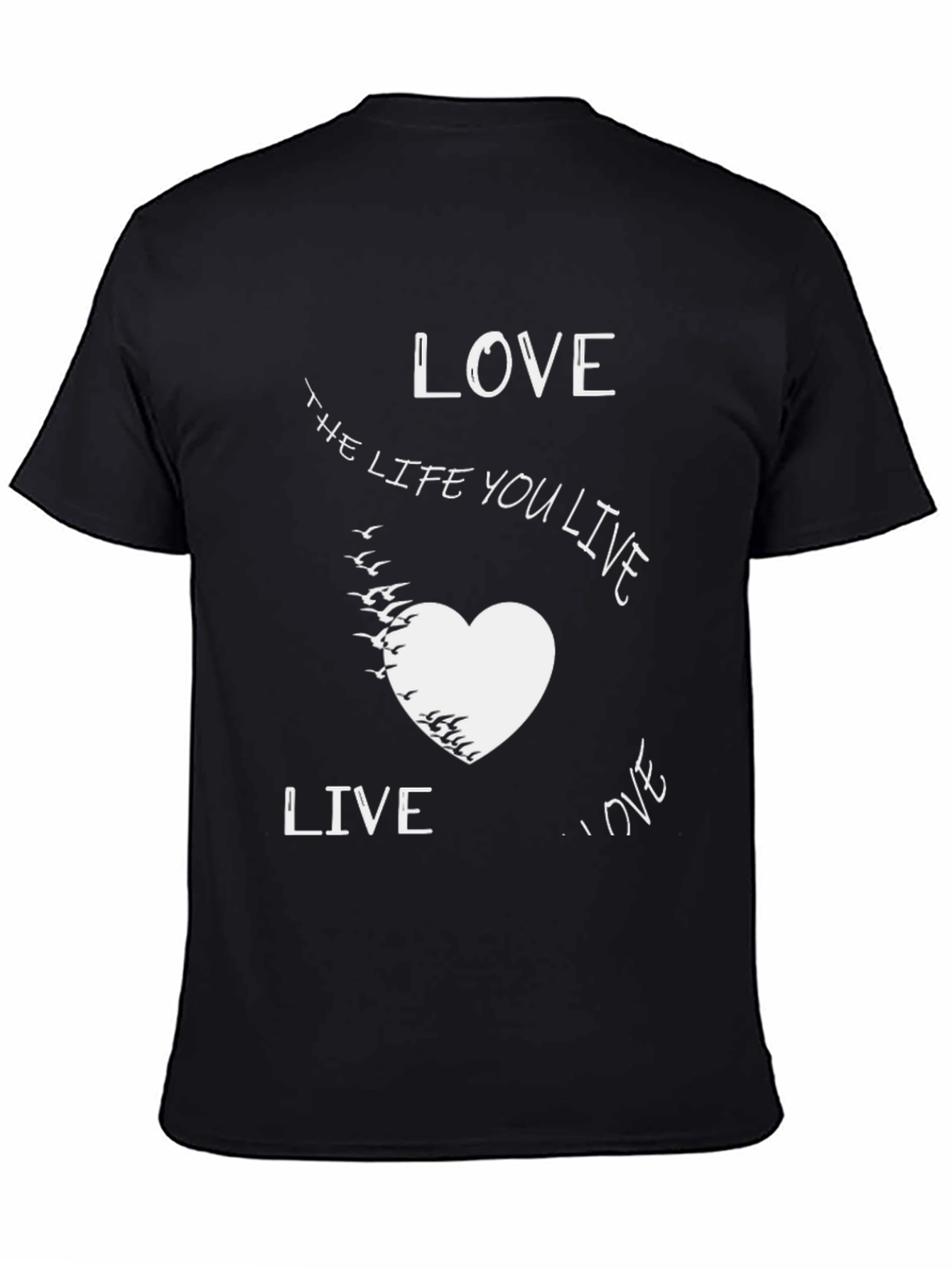 Black Love the Life You Live Graphic Tee - Black Cotton view 4