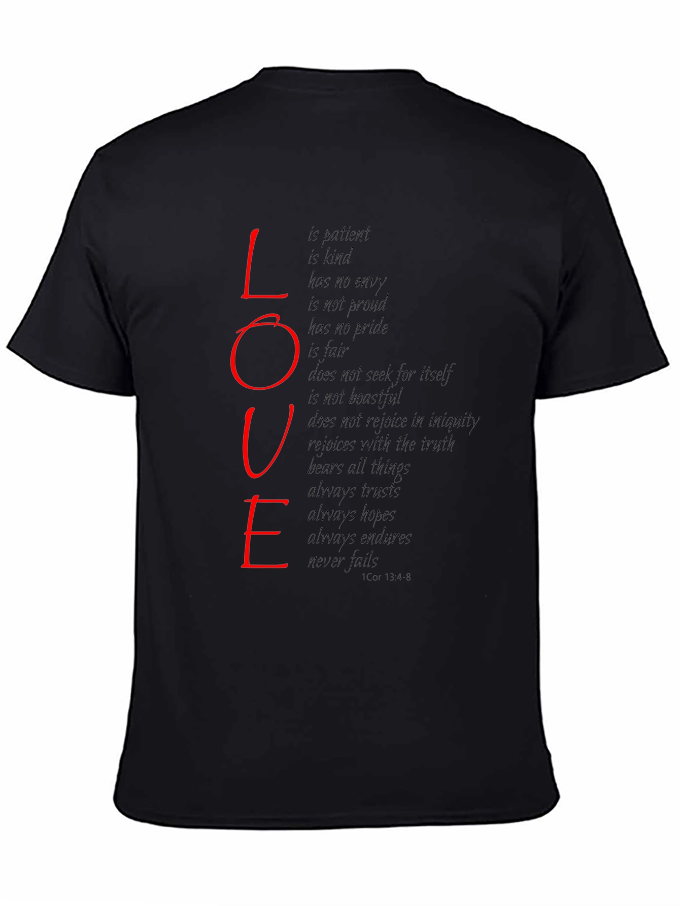 Black Love Scripture Print T-Shirt - Black view 4