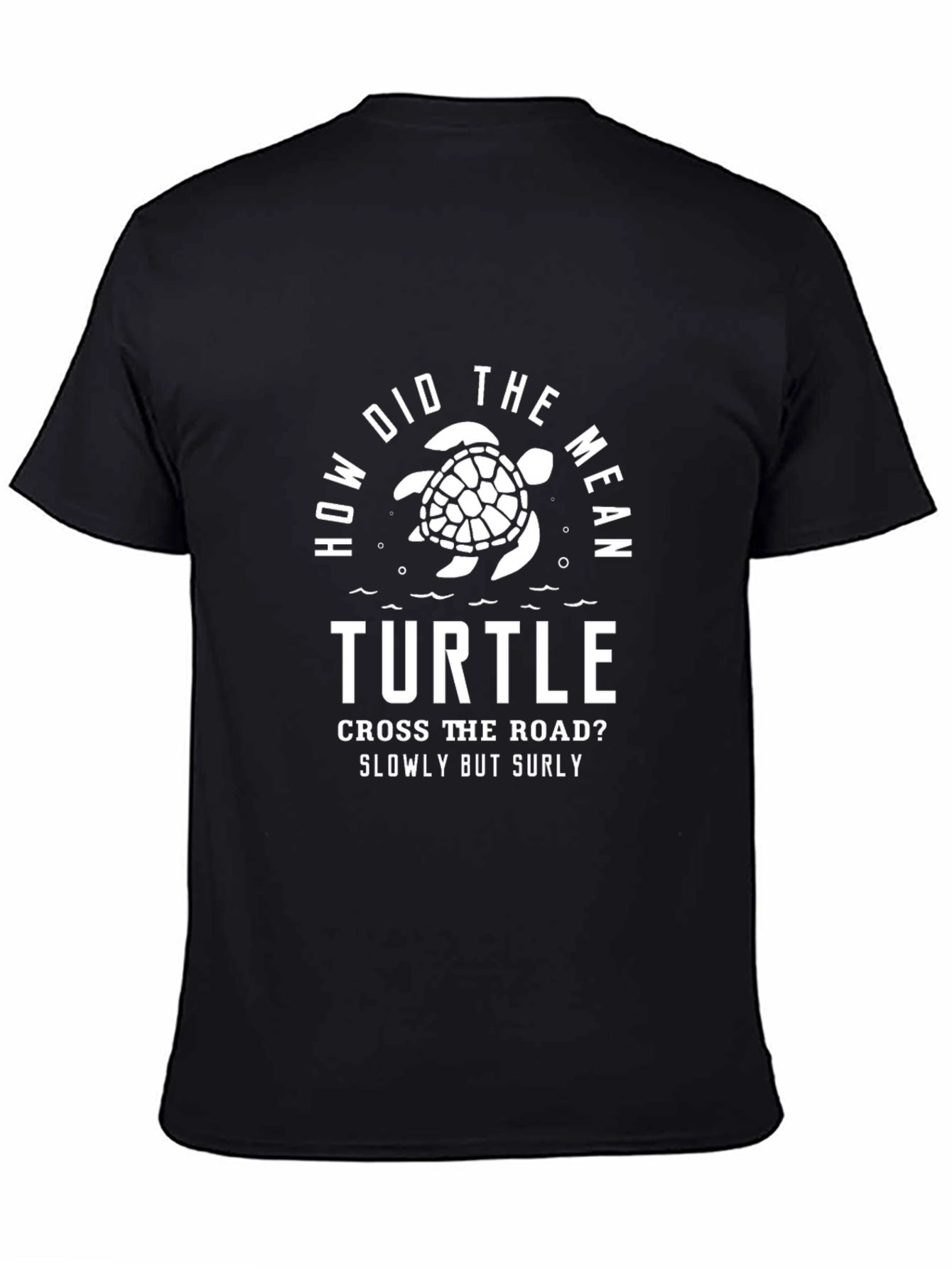 Black Funny Turtle Pun Graphic Tee - Men's Black T-Shirt view 4