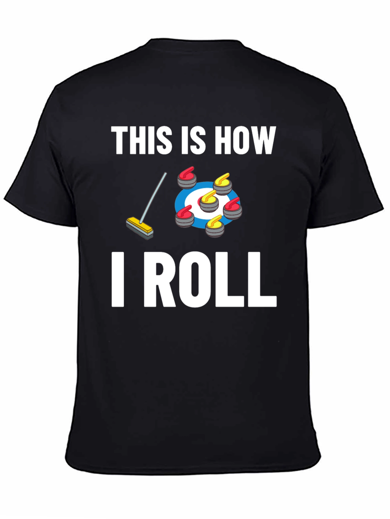 Black Curling "This Is How I Roll" Graphic T-Shirt view 4