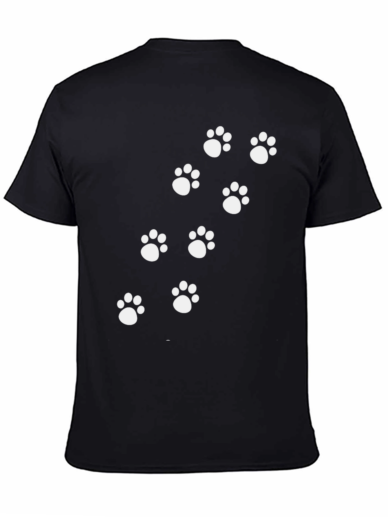 Black Black Paw Print T-Shirt - Casual Style view 4