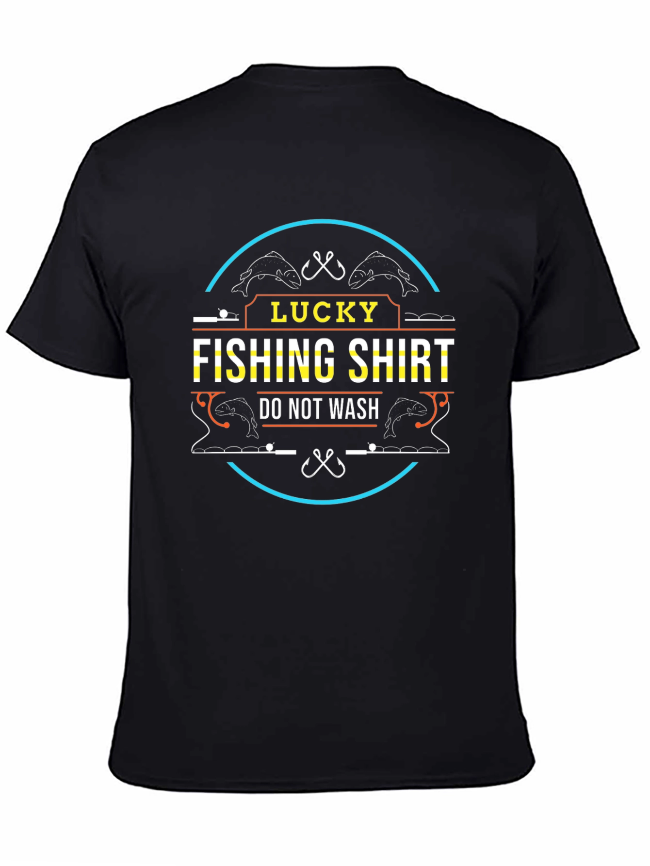 Black Lucky Fishing Shirt - Men's Graphic Tee view 4