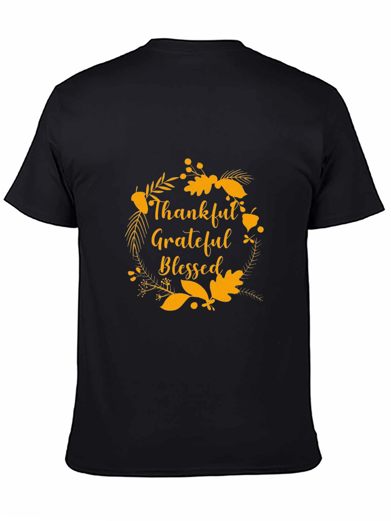 Black Thankful Grateful Blessed T-Shirt view 4