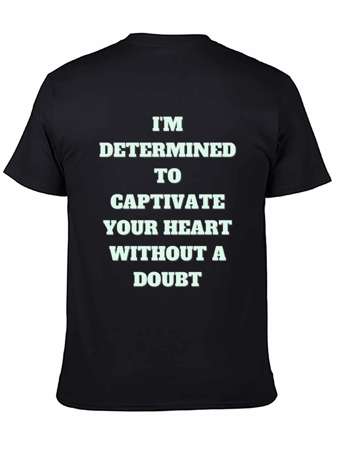 Black Captivate Heart T-Shirt - Funny Novelty Graphic Tee view 4