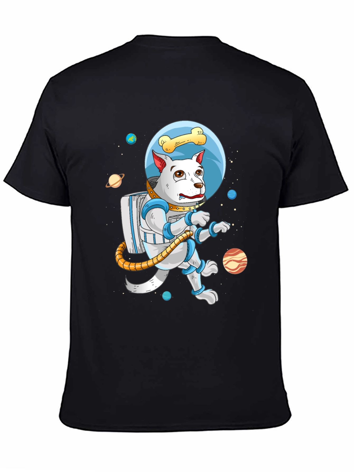 Black Dog Astronaut T-Shirt - Space Pup Tee view 4