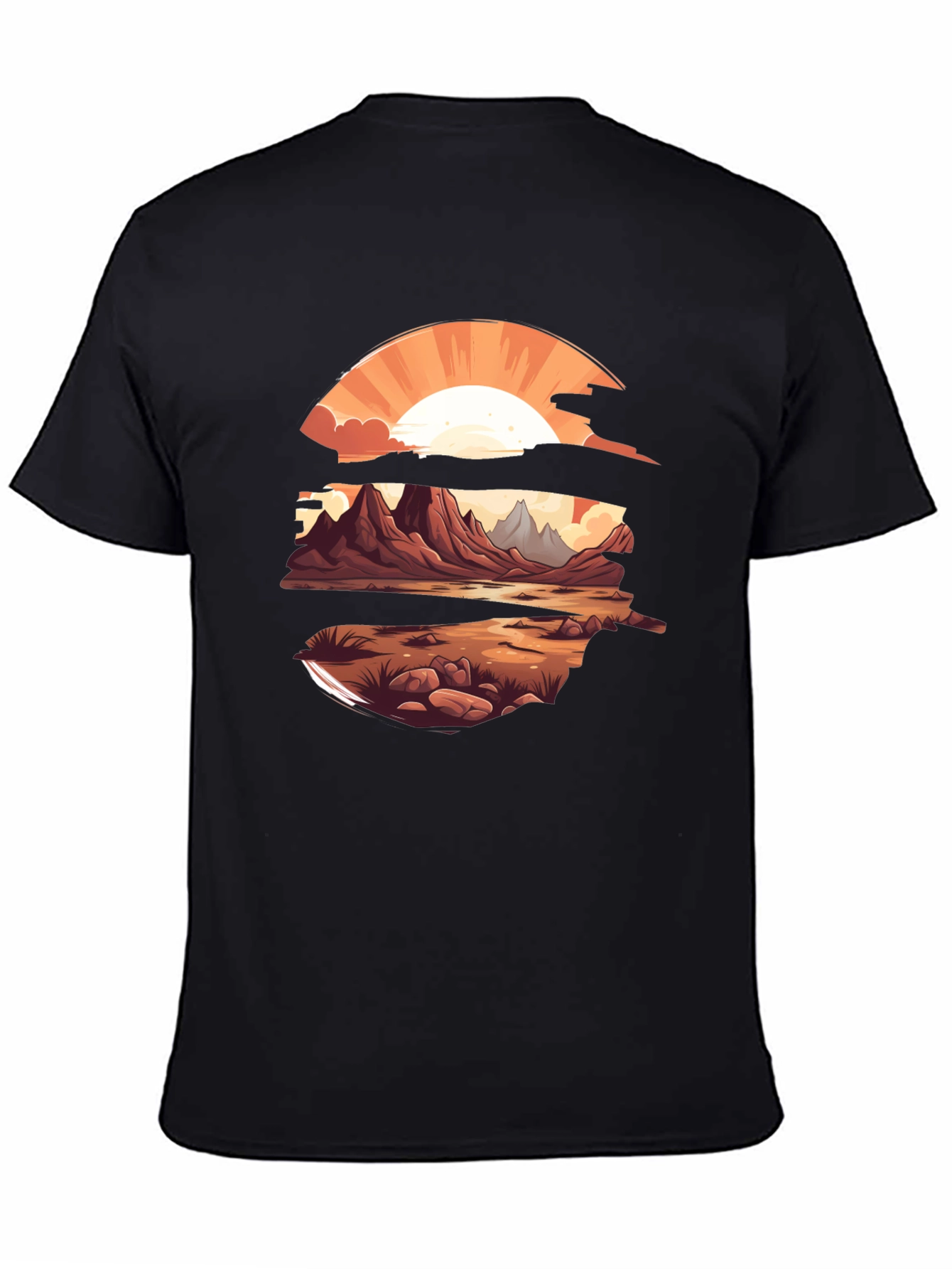 Black Sunset Landscape Graphic Tee - Stylish Comfort view 4