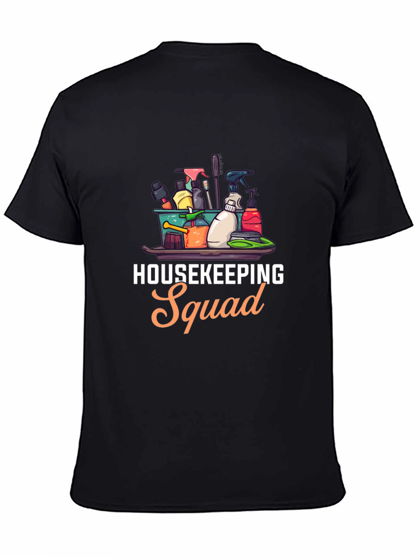 Black Housekeeping Squad Graphic Black T-Shirt view 4