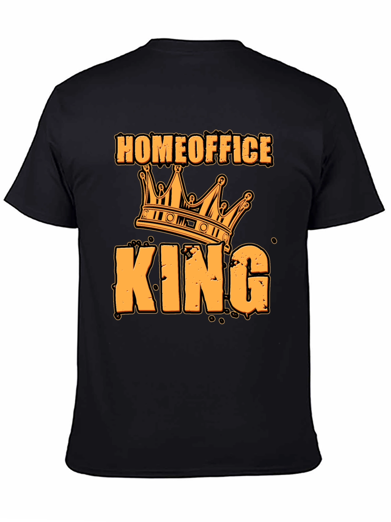 Black Home Office King T-Shirt - Funny Work From Home Tee view 4
