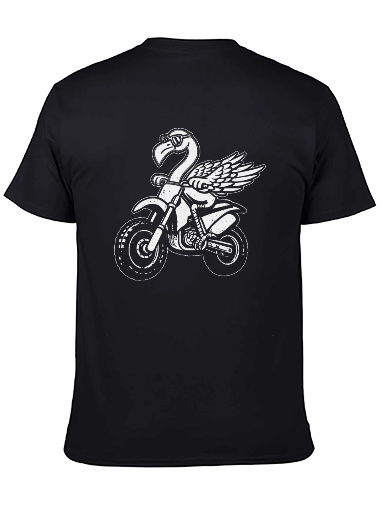 Black Flamingo Motorcycle T-Shirt - Black view 4