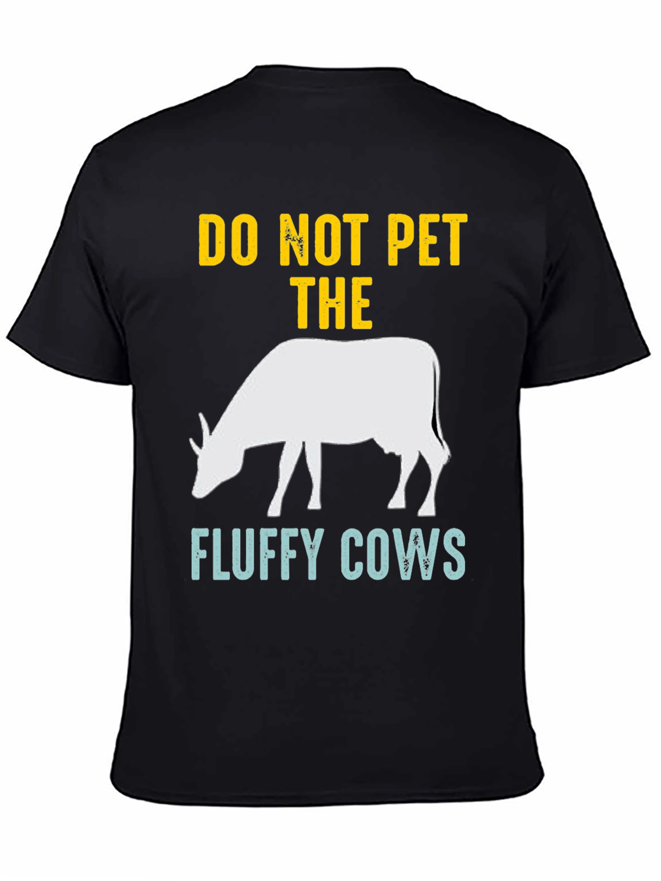 Black Do Not Pet The Fluffy Cows Graphic Tee view 4