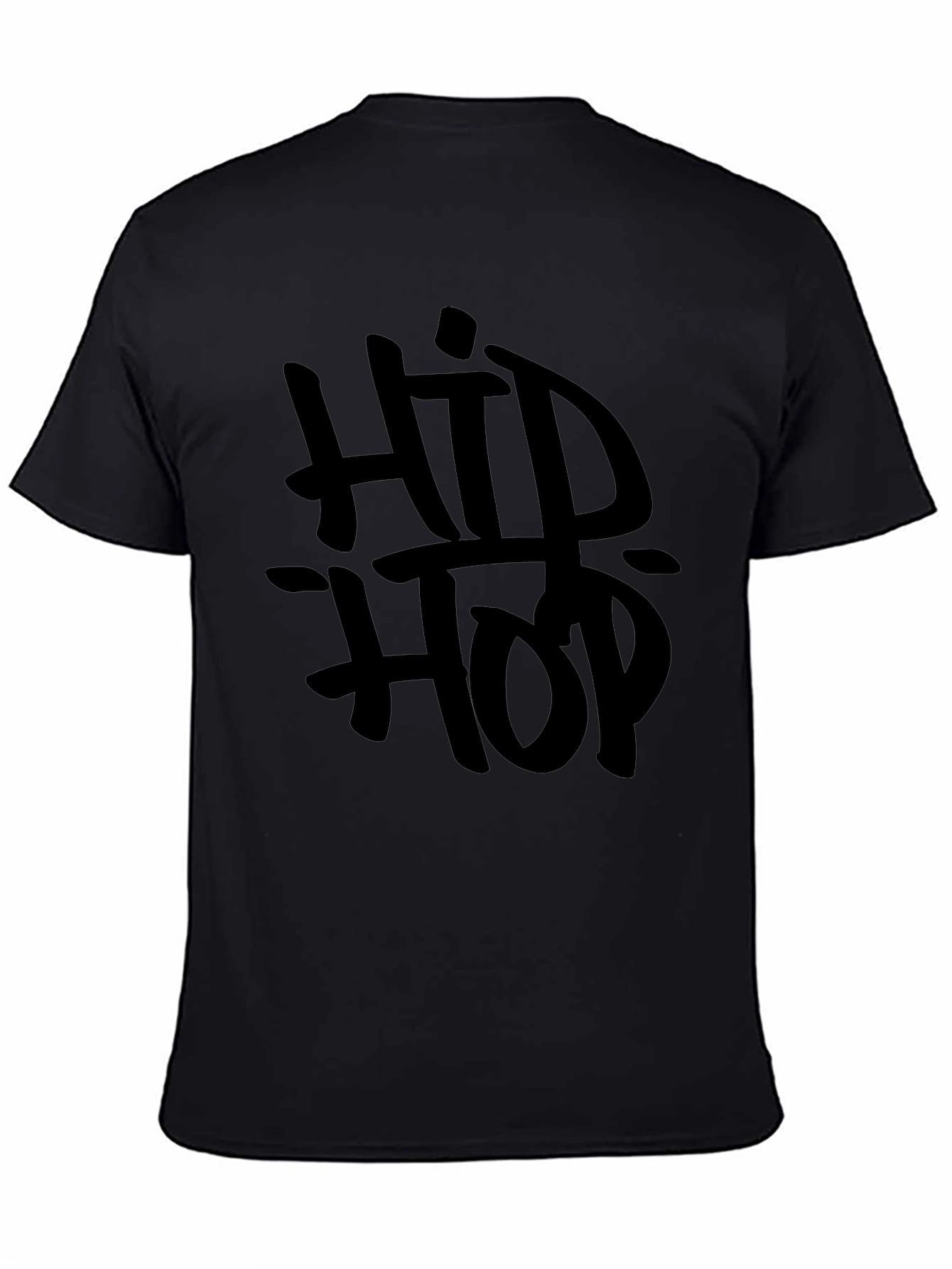 Black Hip Hop Black Graphic T-Shirt view 4
