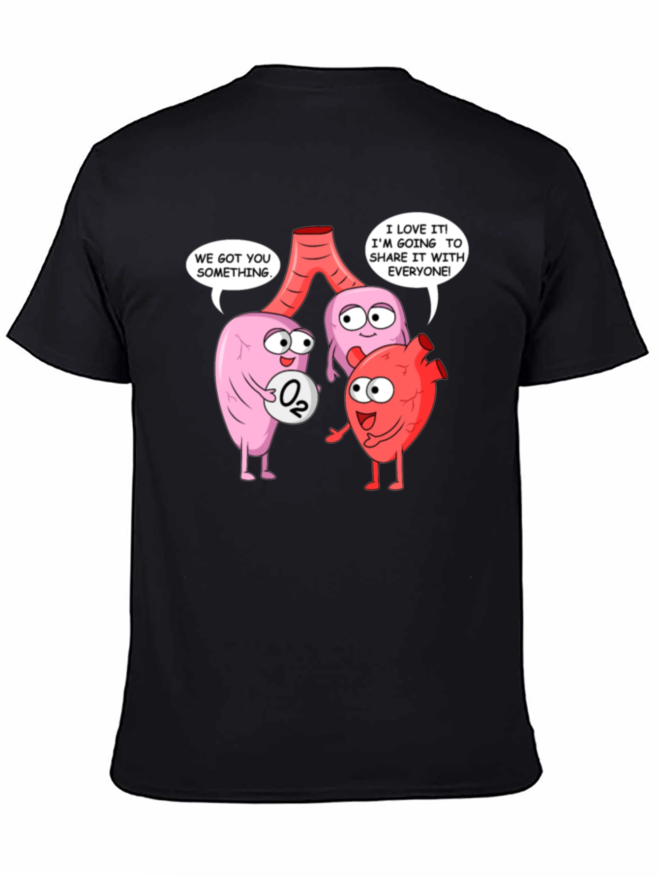 Black Anatomically Funny T-Shirt - Share the Love! view 4