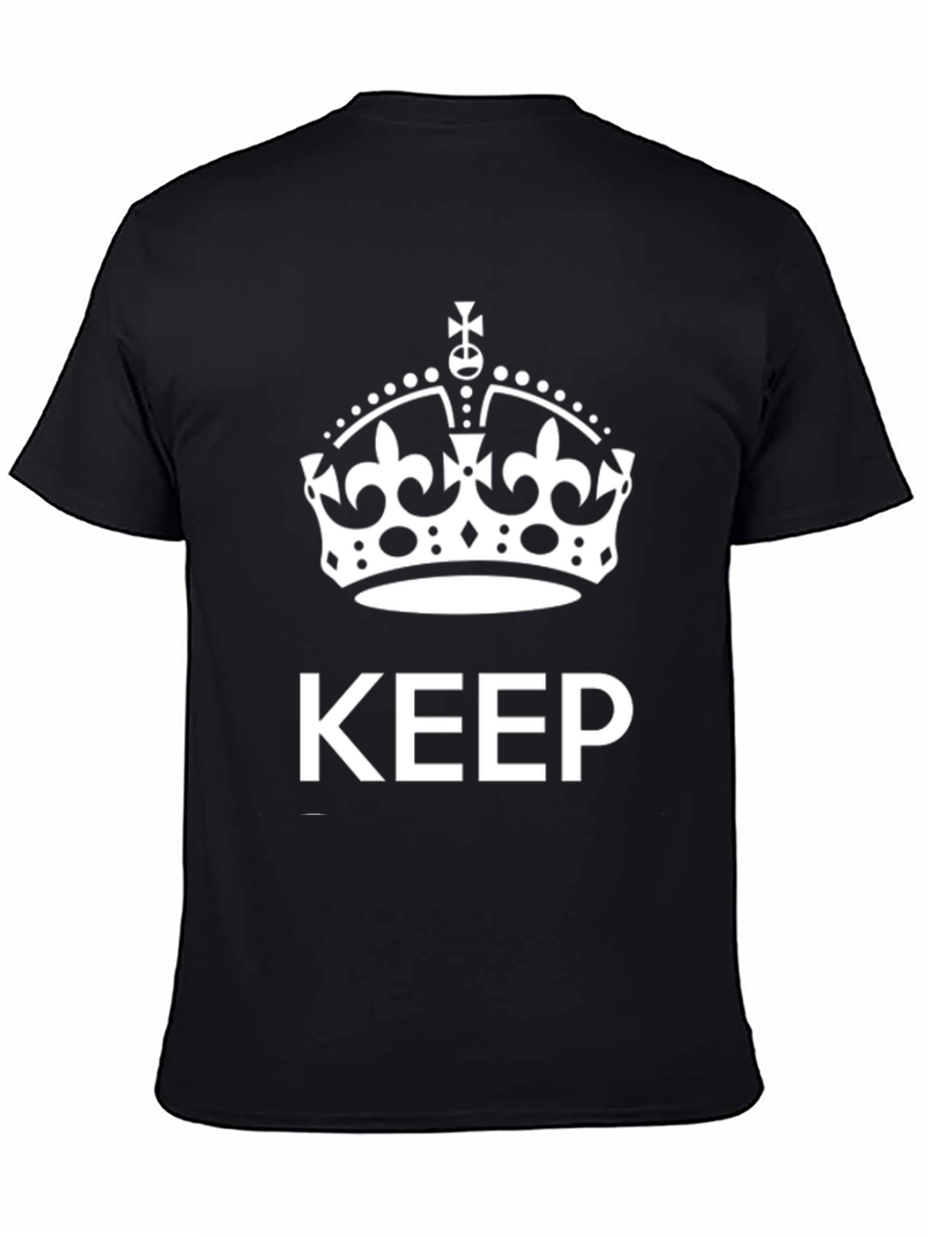 Black Keep Calm Crown Graphic Tee - Black view 4