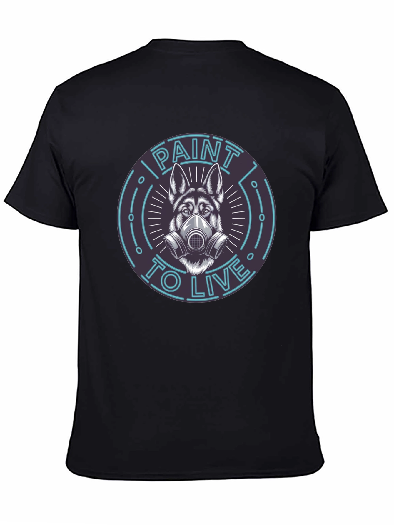 Black Paint To Live Dog Graphic Tee - Modern Streetwear T-Shirt view 4
