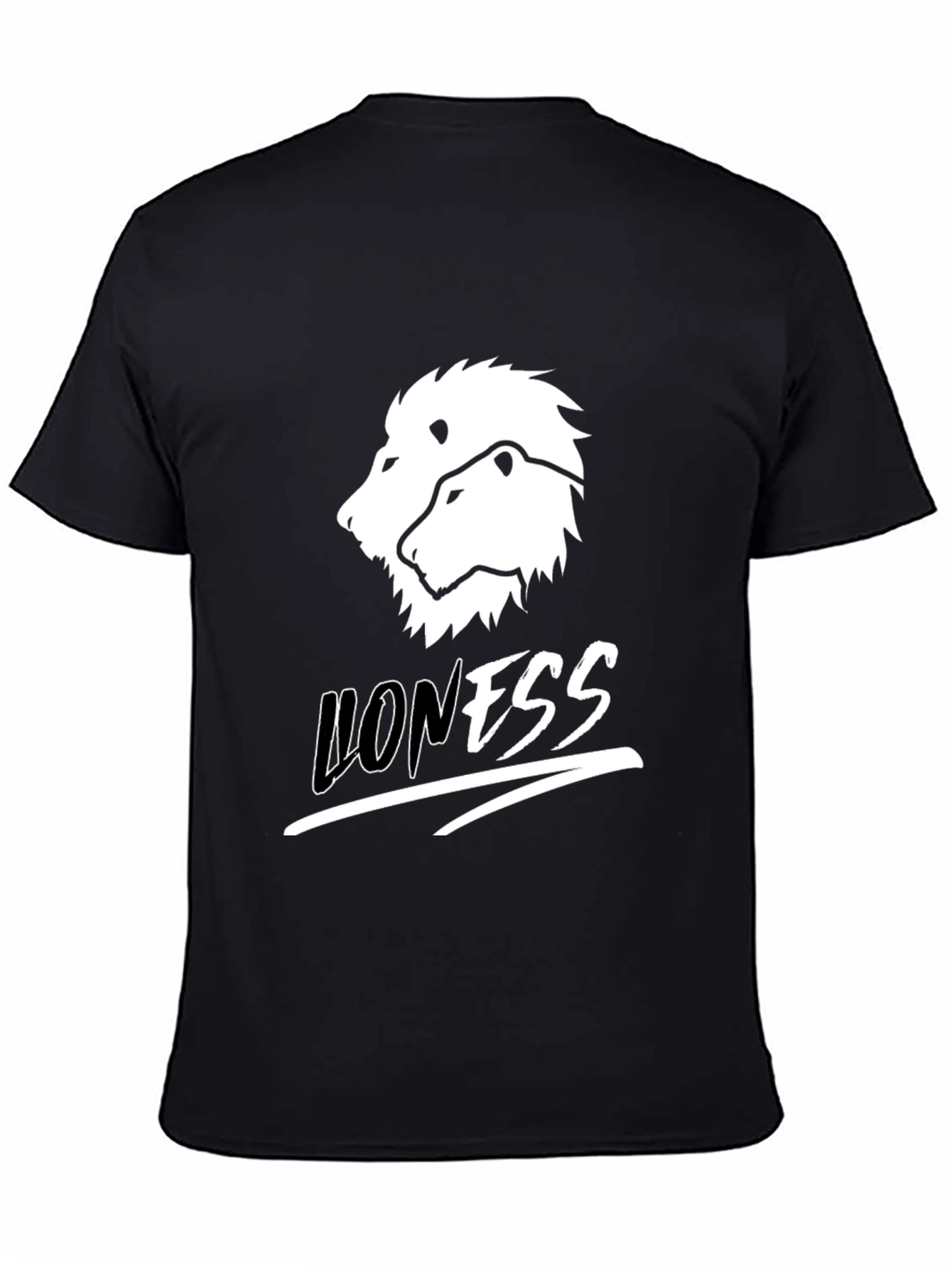 Black Lioness Graphic Print Black T-Shirt view 4