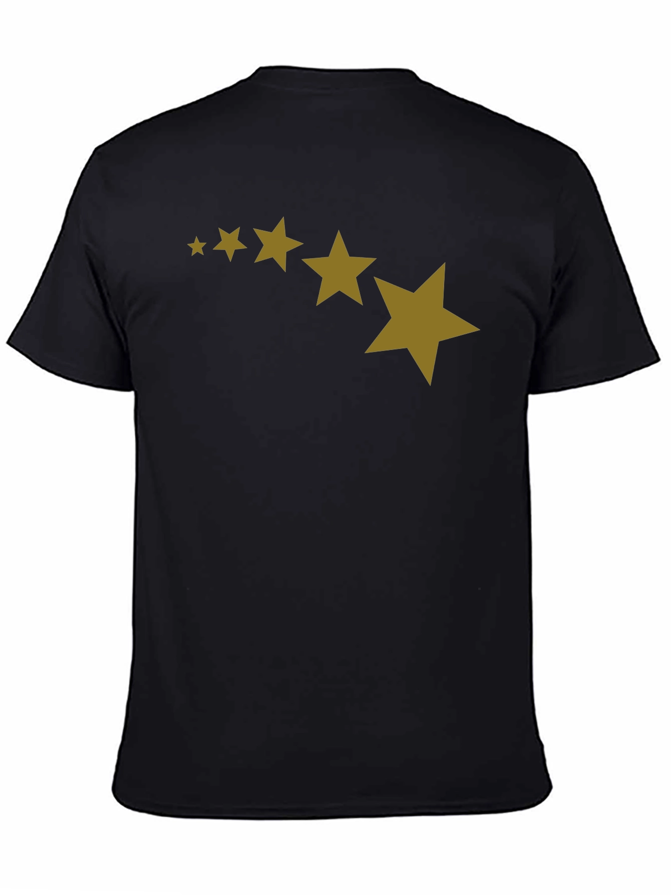 Black Stars Patterned Black T-Shirt view 4