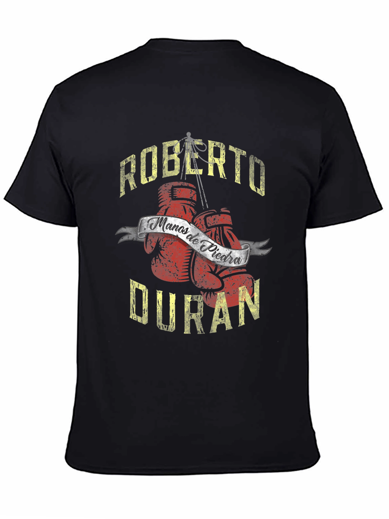 Black Roberto Duran Boxing T-Shirt view 4