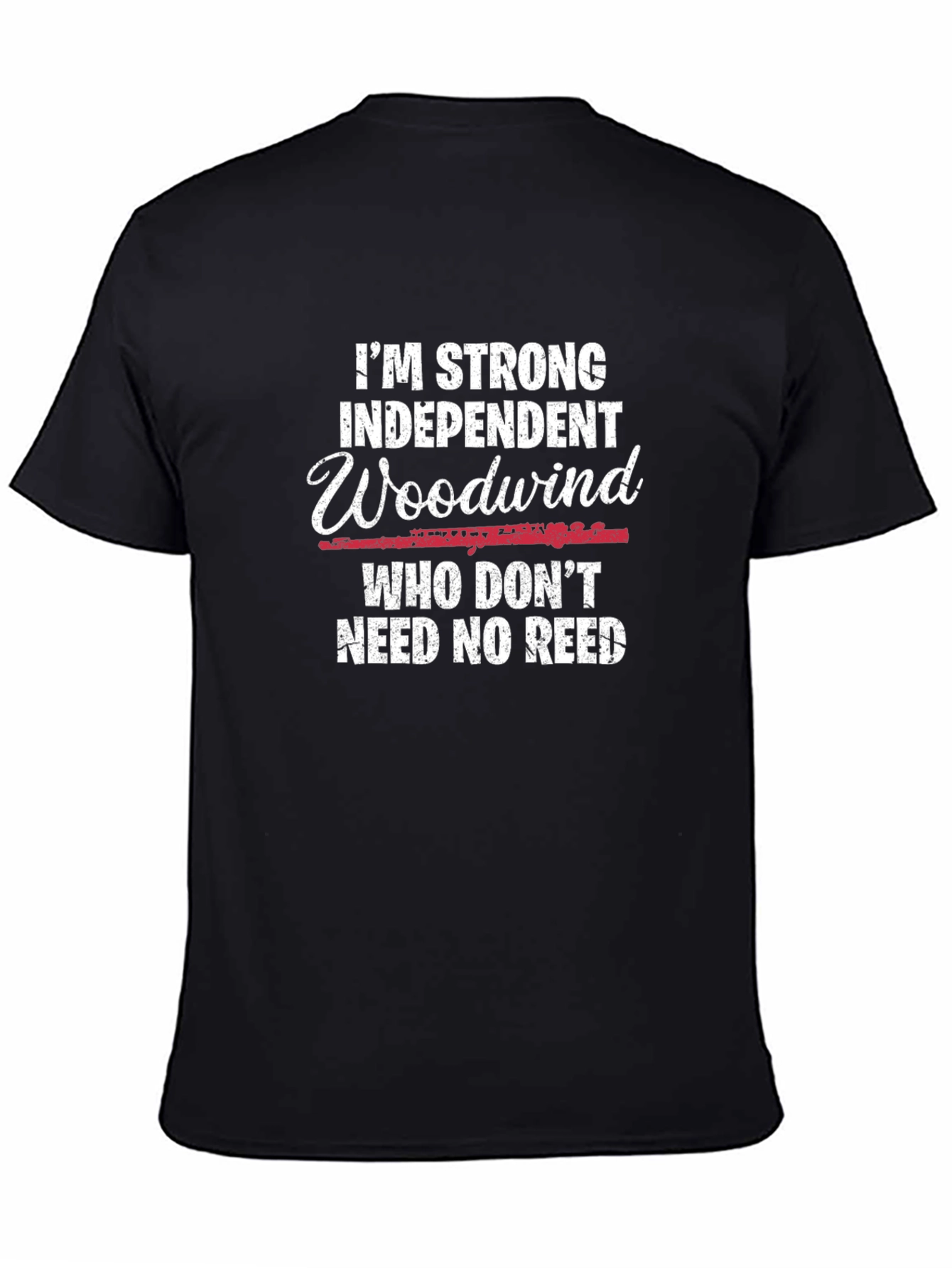 Black Strong Independent Woodwind T-Shirt view 4
