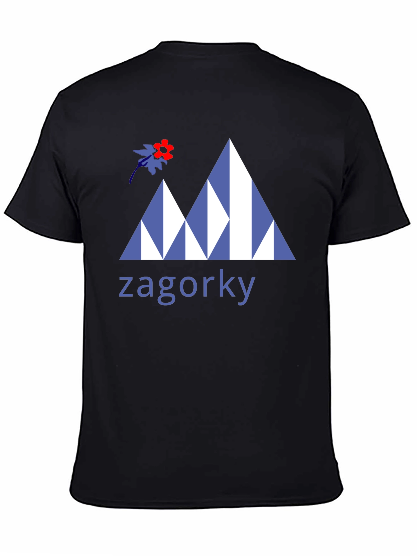 Black Zagorky Mountain Design Black T-Shirt view 4