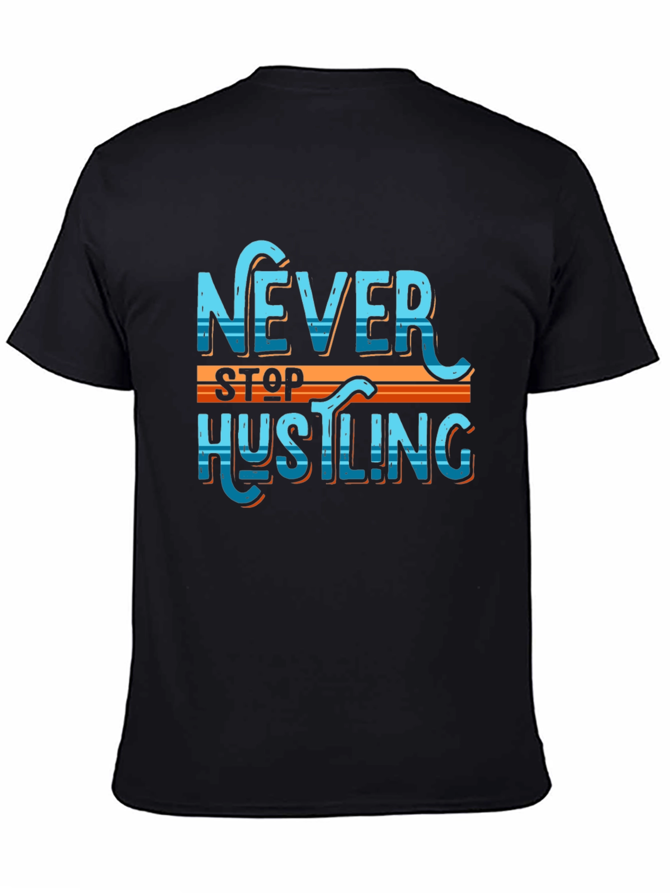 Black Never Stop Hustling Graphic Tee view 4