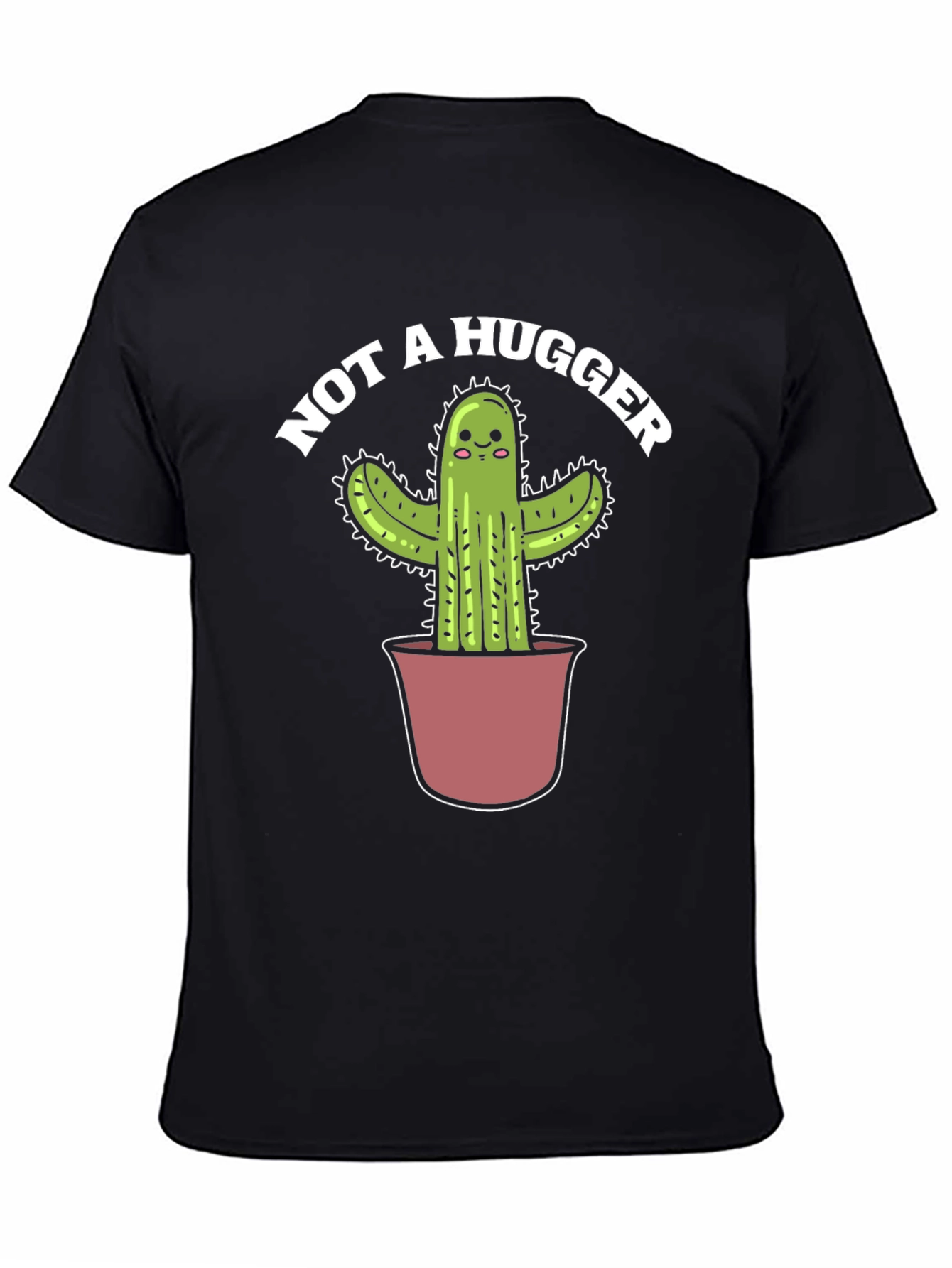 Black Not A Hugger Cactus Graphic Tee view 4