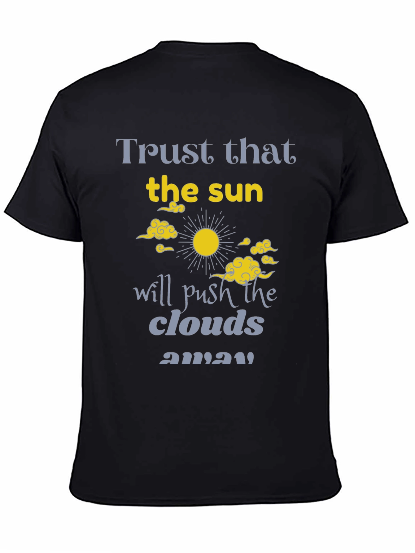 Black Trust the Sun Graphic Tee - Inspirational Black T-Shirt view 4