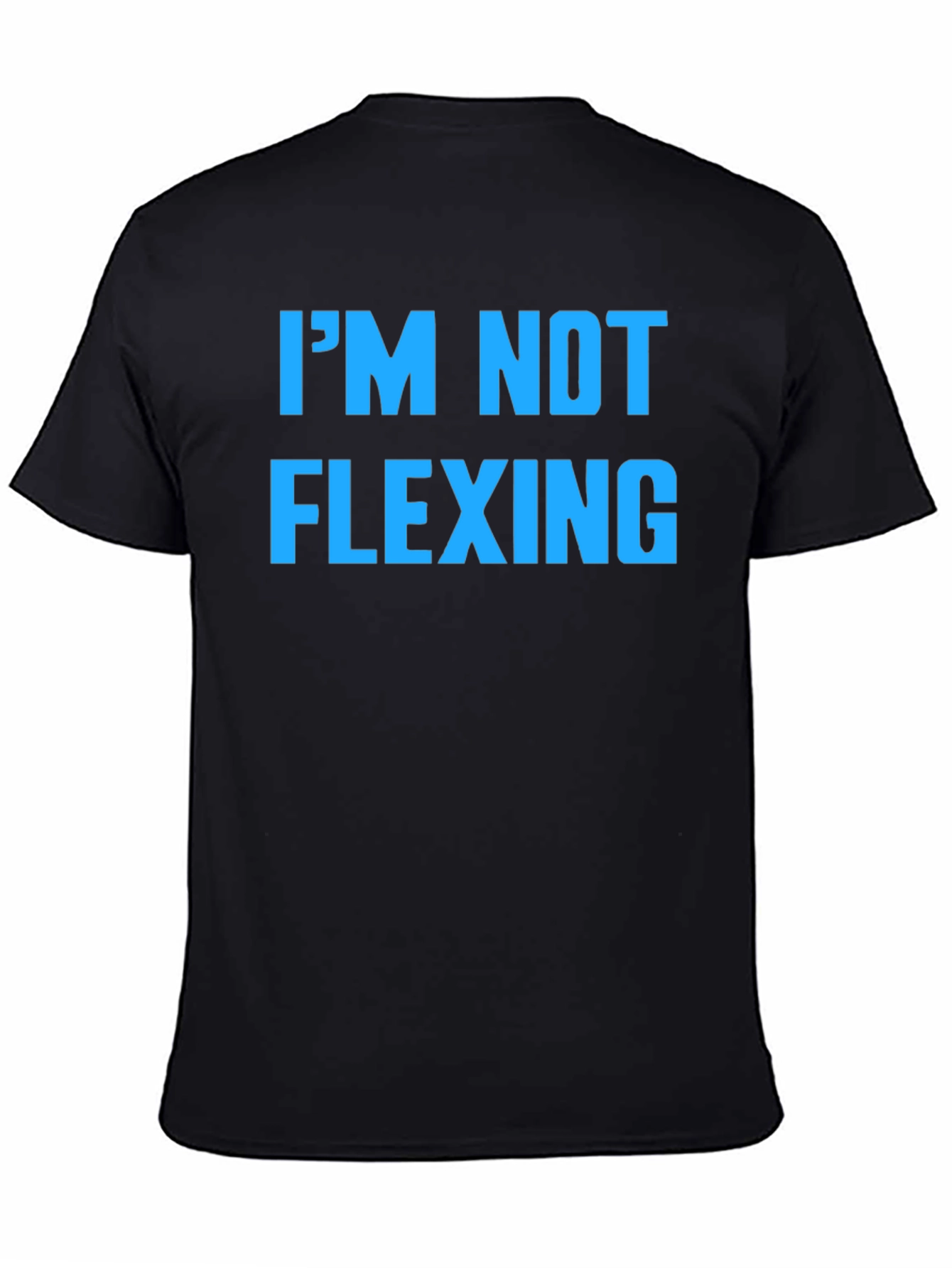 Black I'm Not Flexing Graphic Tee - Black view 4