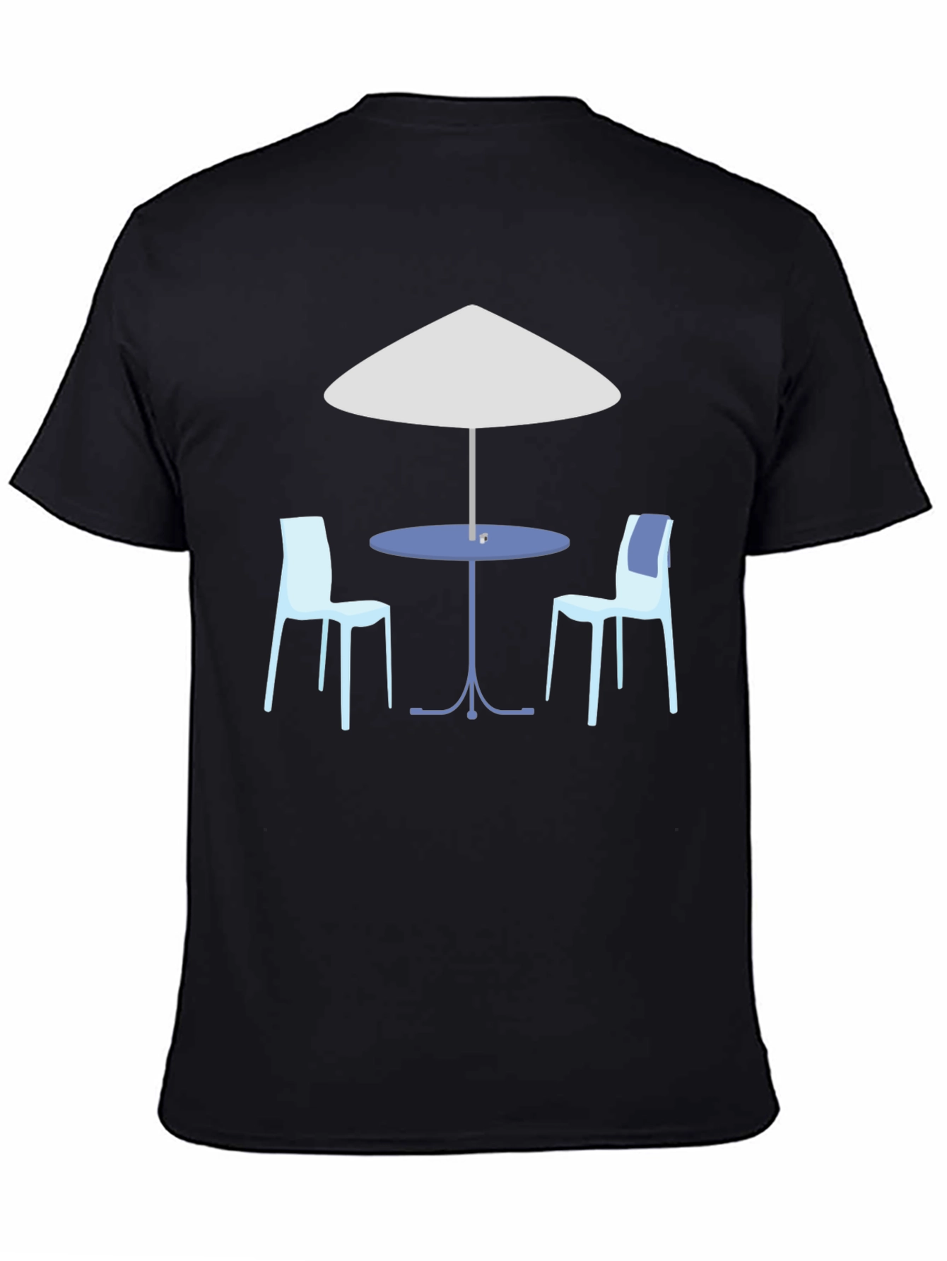 Black Cafe Scene Graphic T-Shirt view 4