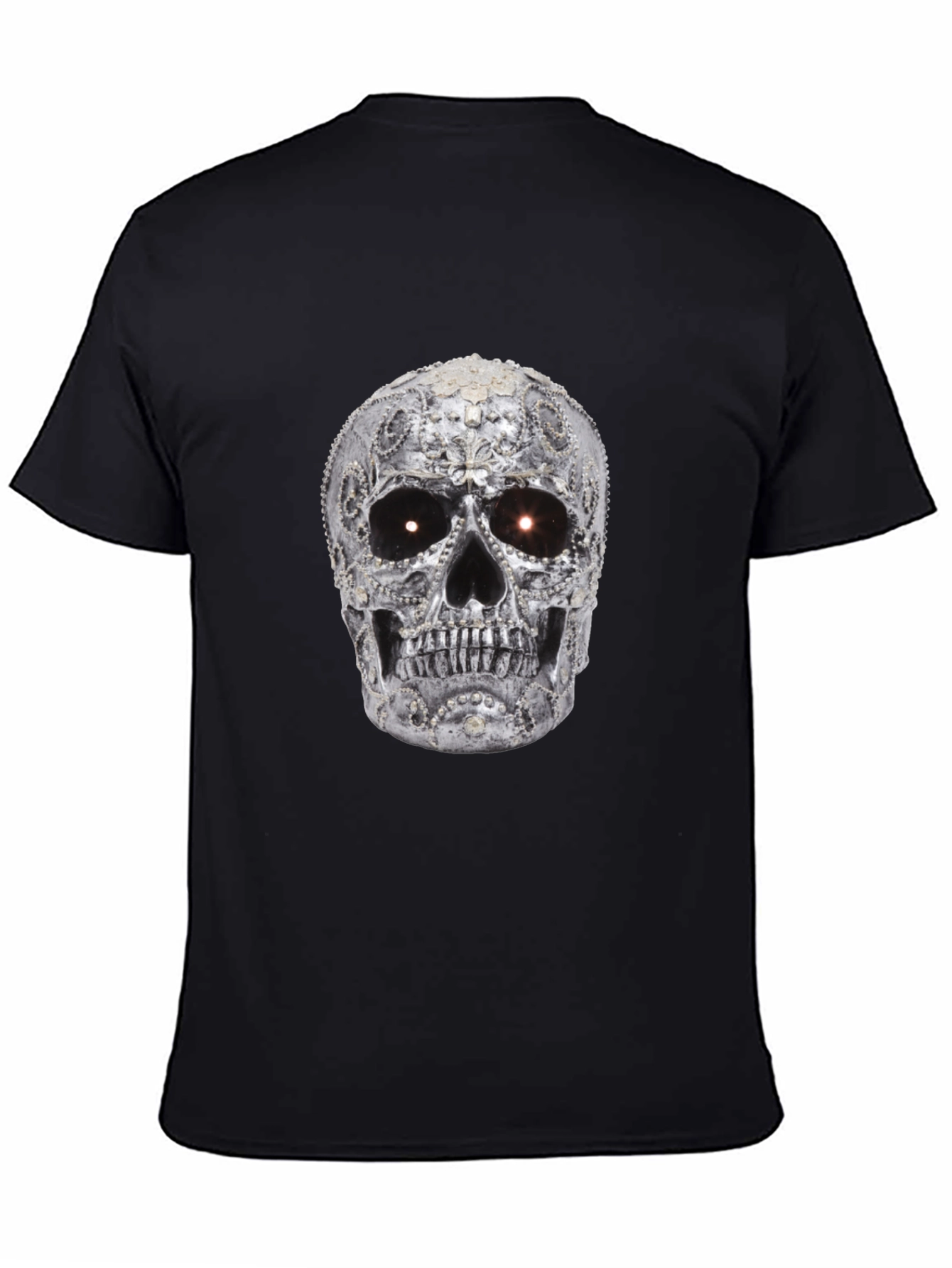 Black Skull T-Shirt - Black Graphic Tee view 4