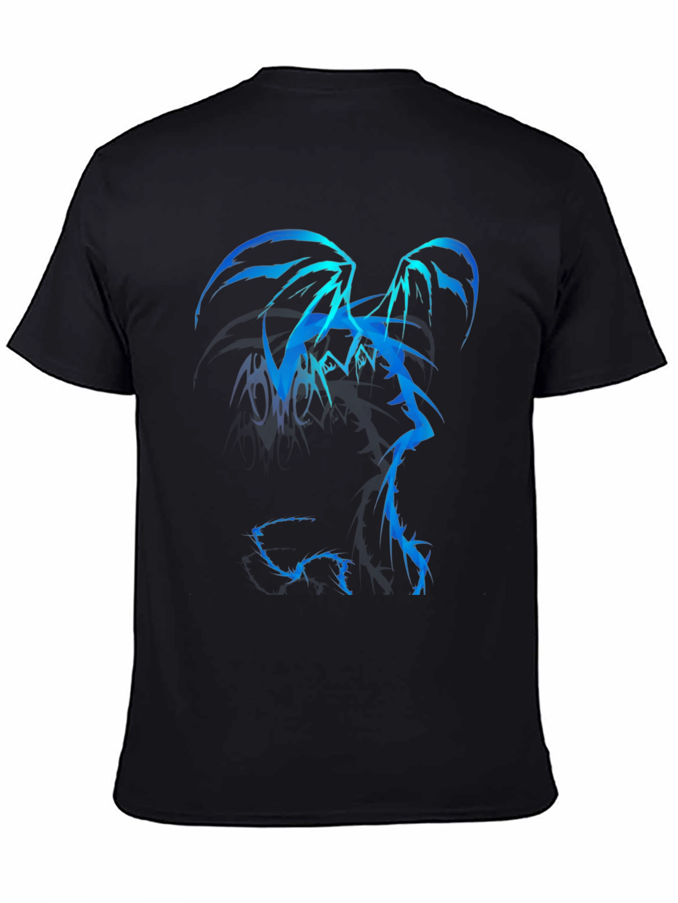 Black Blue Dragon Graphic Tee - Men's Black T-Shirt view 4