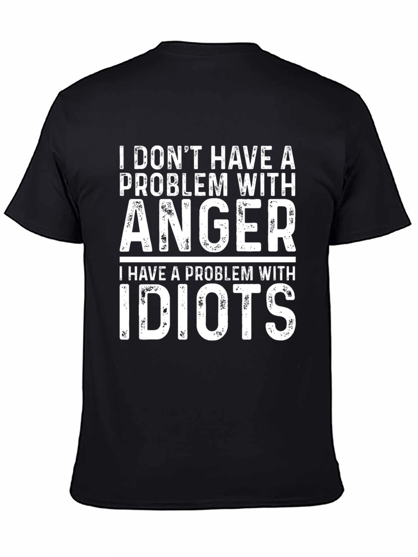 Black Humorous "I Don't Have An Anger Problem" Graphic Tee view 4
