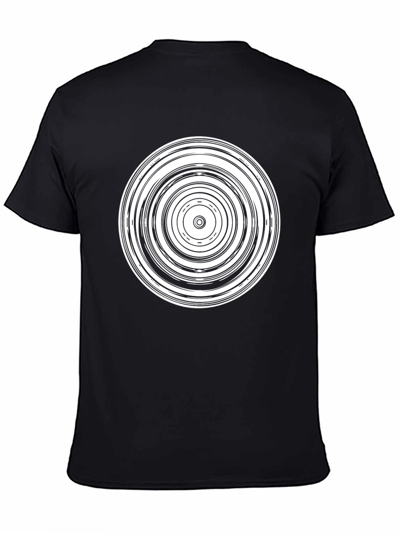 Black Abstract Rings Graphic T-Shirt - Modern Style view 4