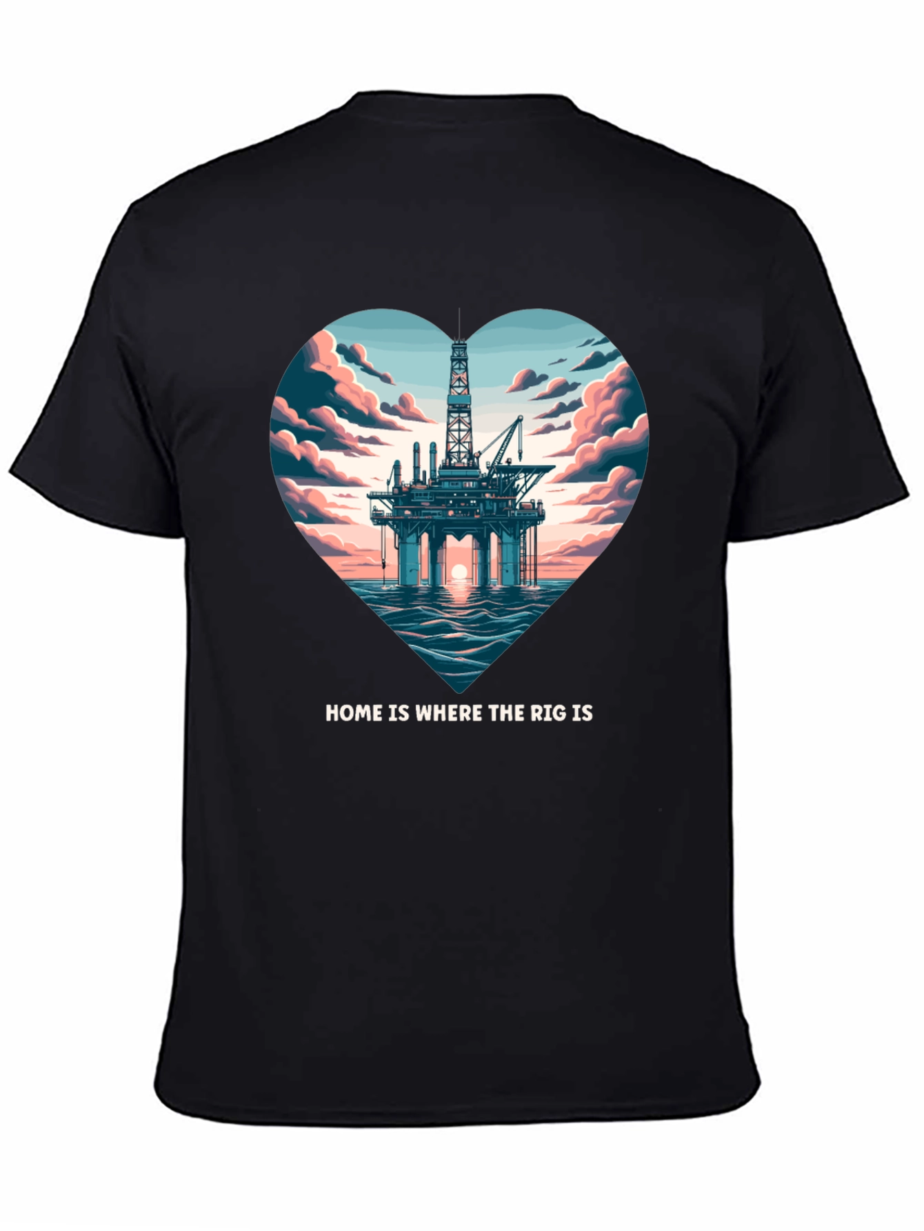 Black Home is Where The Rig Is T-Shirt view 4