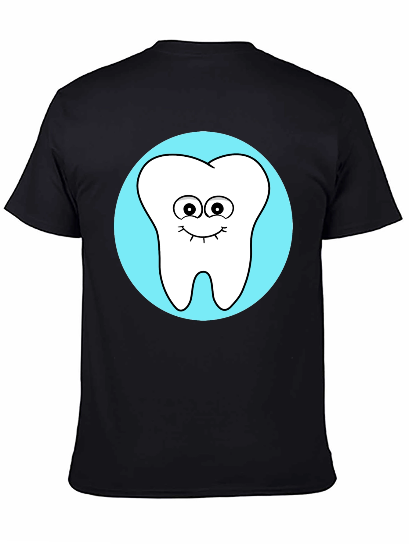Black Cute Tooth Graphic Tee - Fun Dentist Shirt view 4
