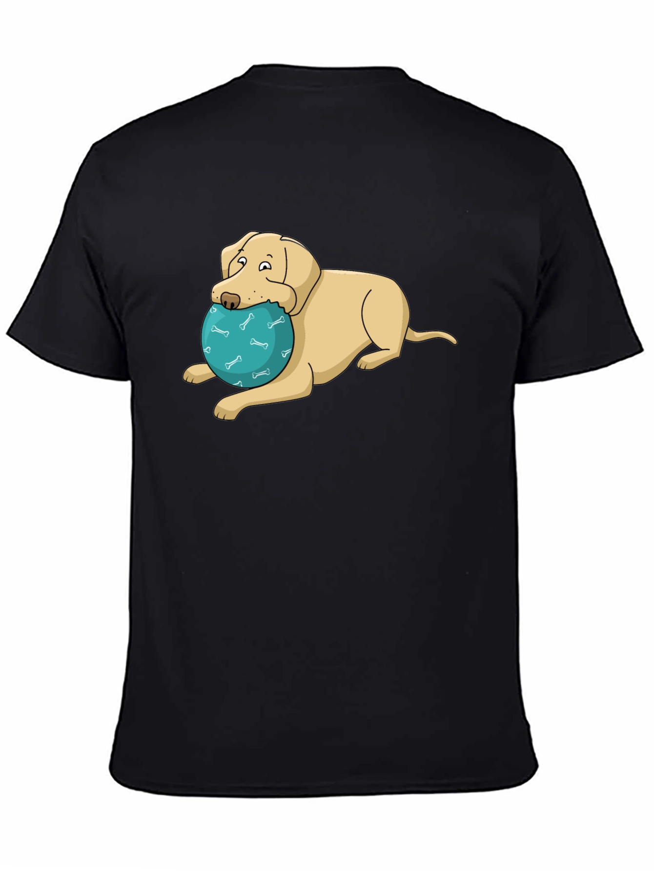 Black Dog and Ball Graphic T-Shirt view 4