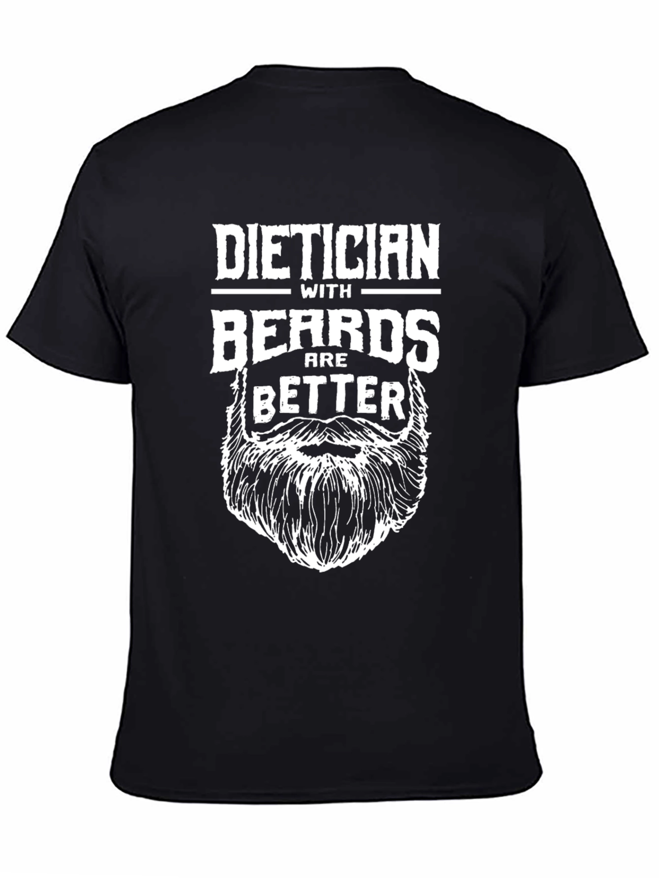 Black Dietician with Beards Graphic T-Shirt - Funny & Stylish view 4