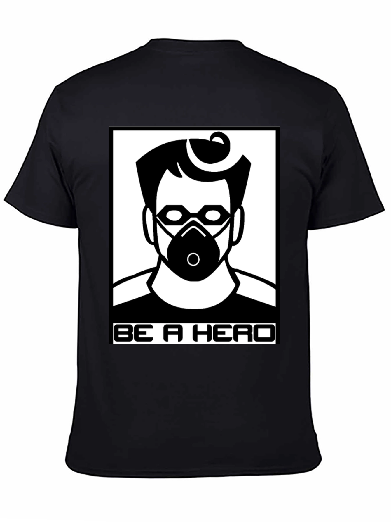Black Be A Hero T-Shirt - Masked Hero view 4