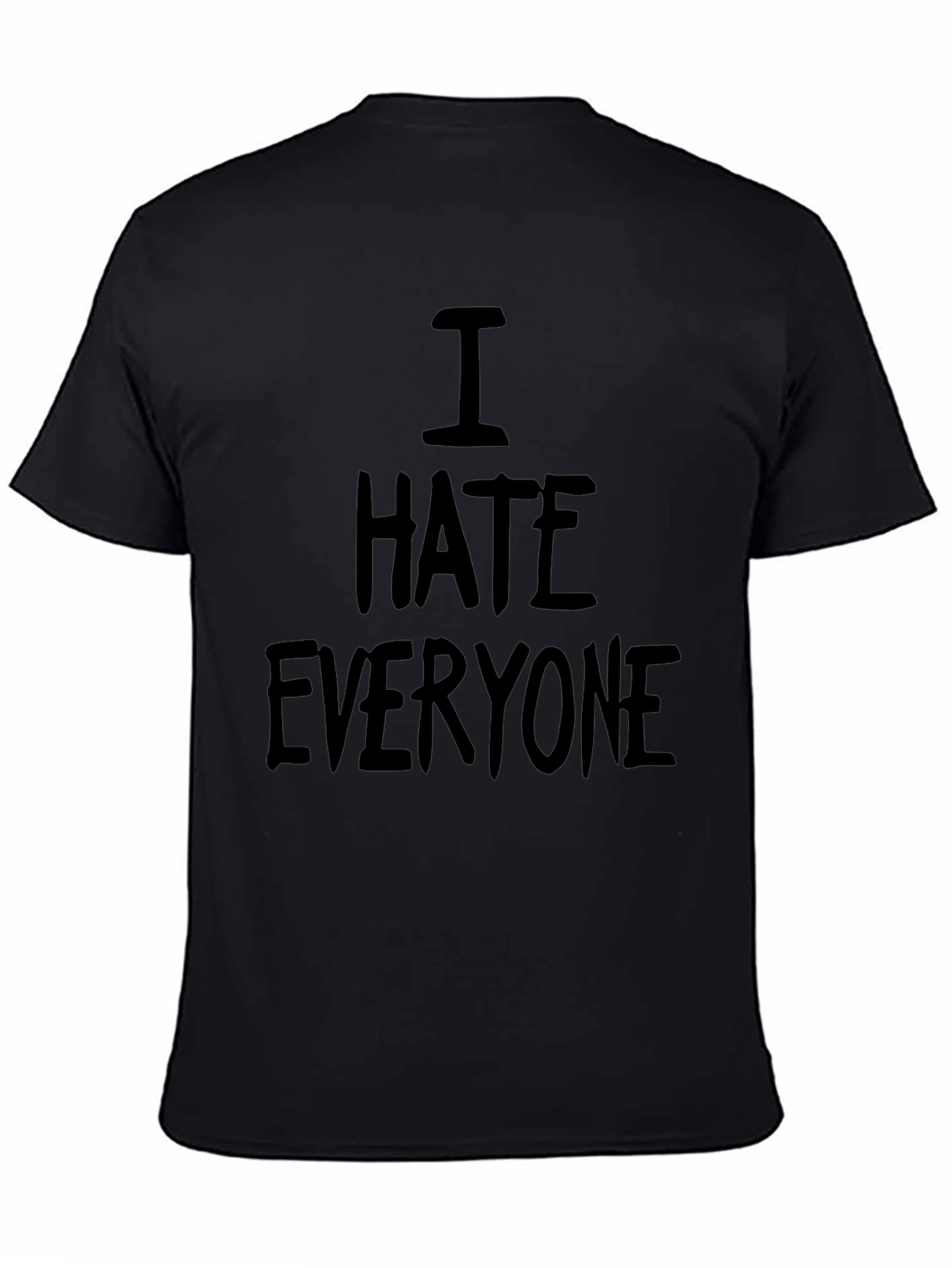 Black I Hate Everyone Black Graphic T-Shirt view 4