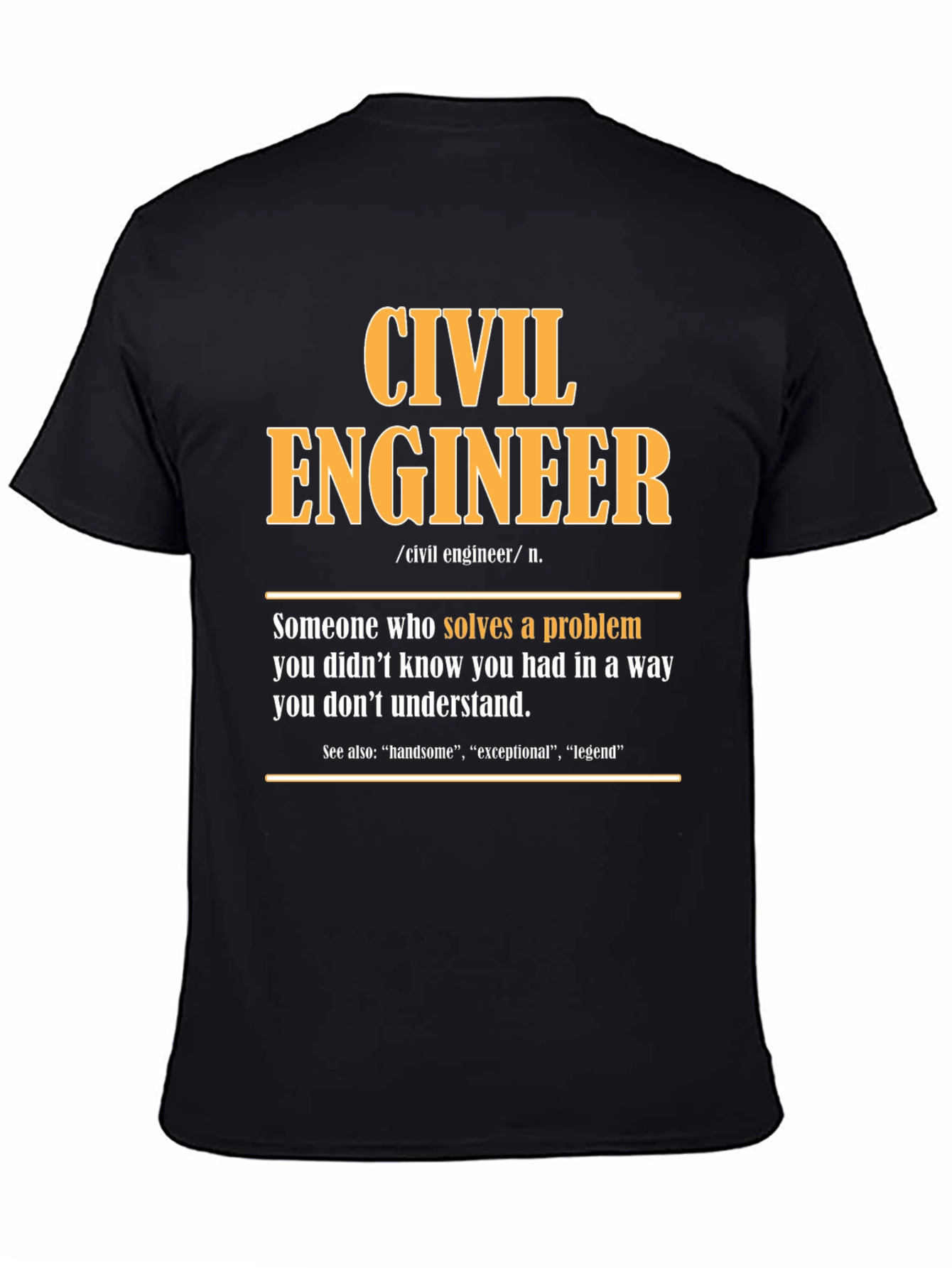 Black Civil Engineer Definition T-Shirt view 4