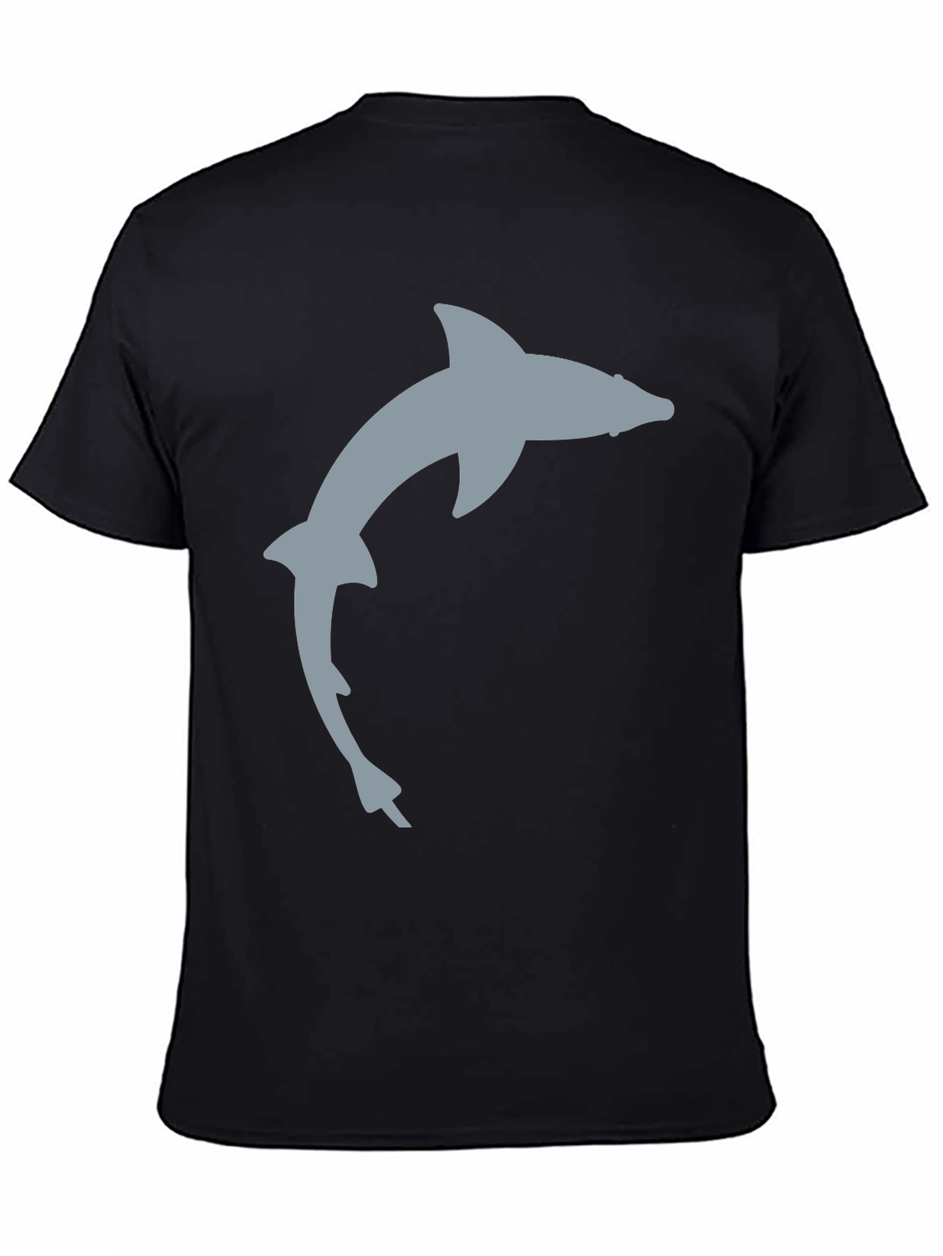 Black Dolphin Graphic Tee - Casual Black T-Shirt view 4