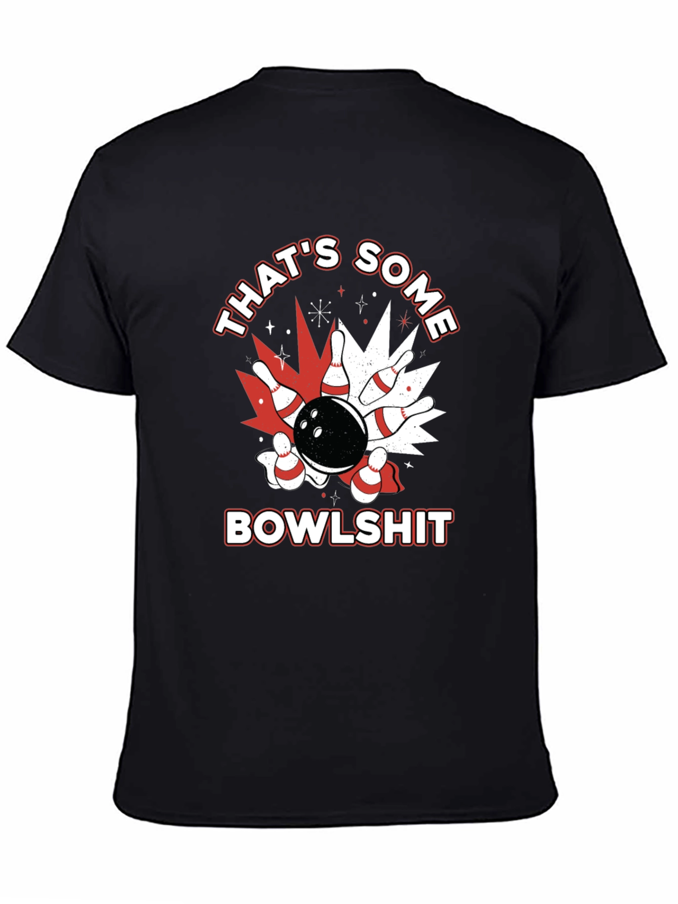 Black That's Some Bowlshit T-Shirt - Bowling Design view 4