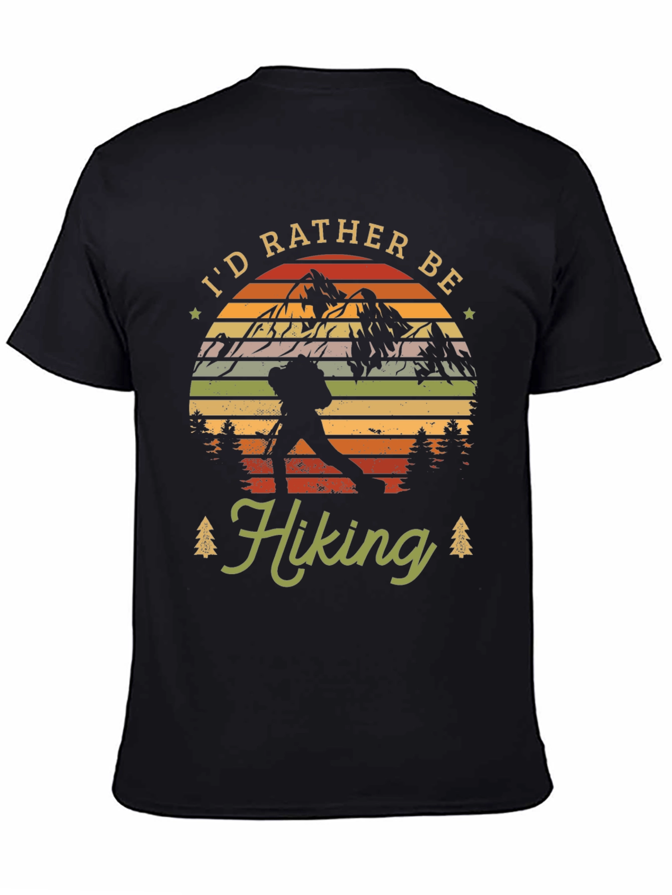 Black I'd Rather Be Hiking Graphic Tee view 4