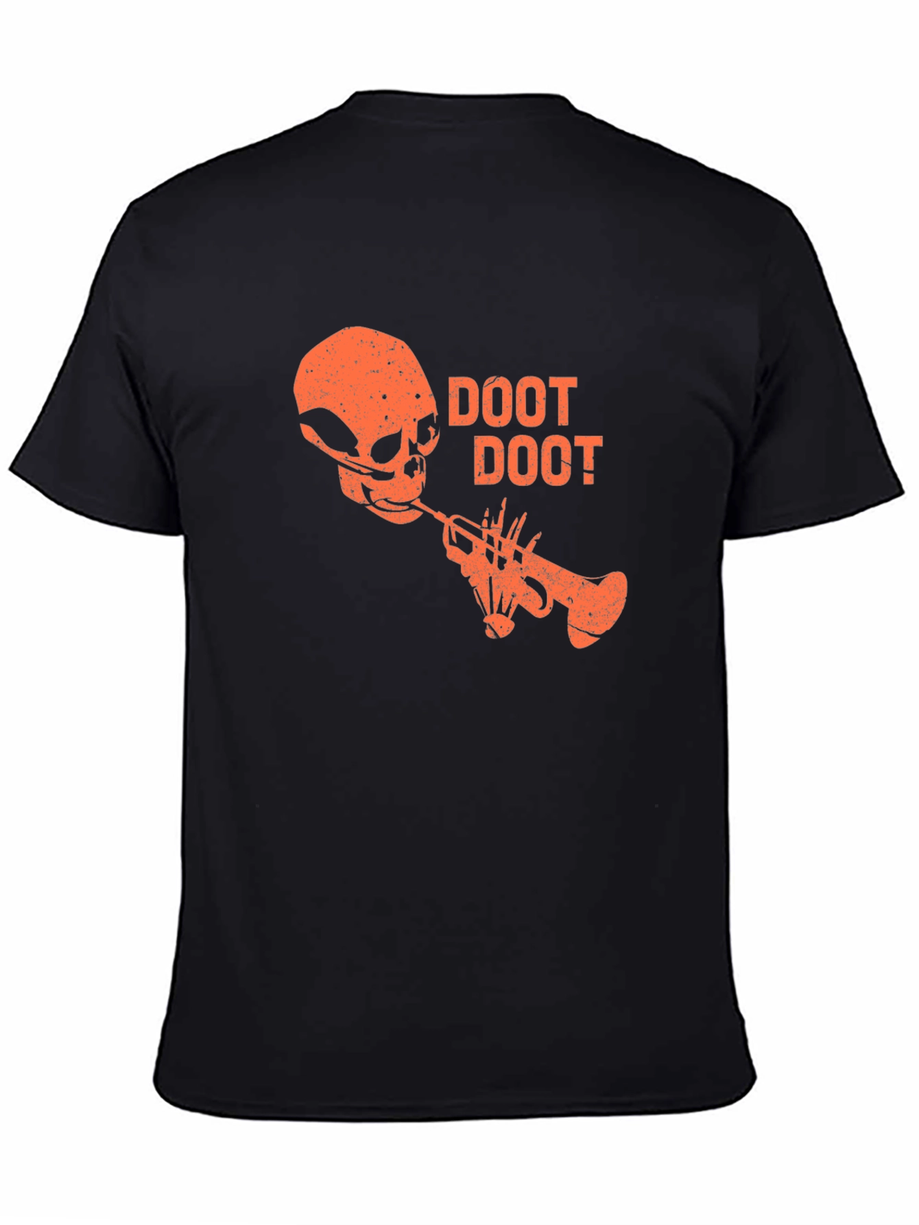 Black Doot Doot Skull Trumpet Graphic Tee - Black view 4